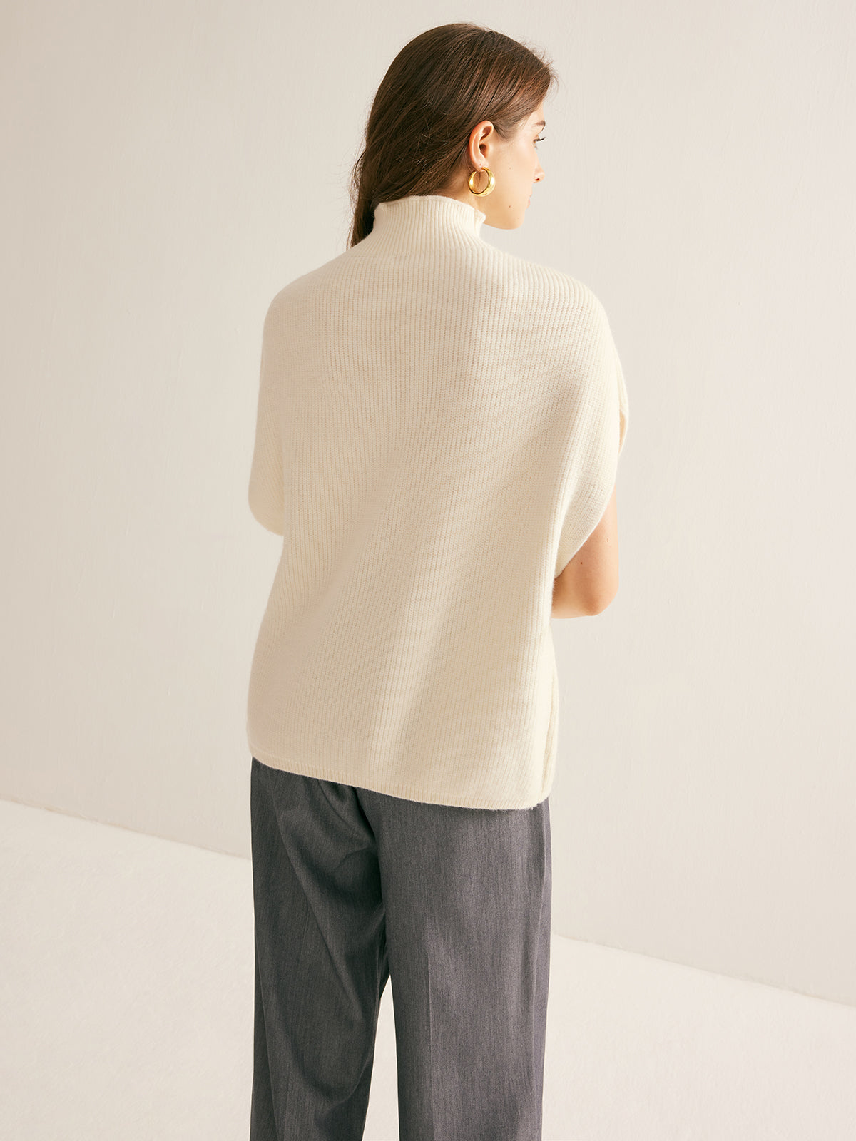 Elegant Mock Neck Sweater Vest-Chicvia