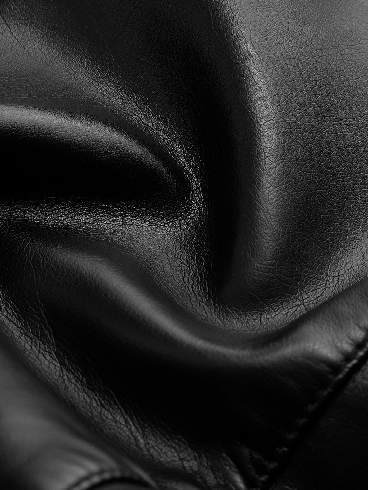 Piping Rivet Button PU Leather Jacket-Chicvia