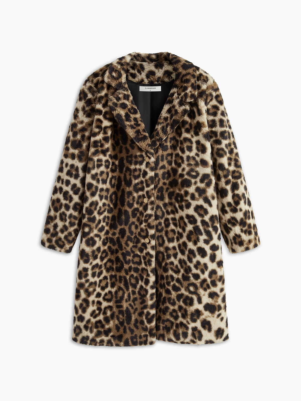Leopard Print Oversized Faux Fur Coat-Chicvia