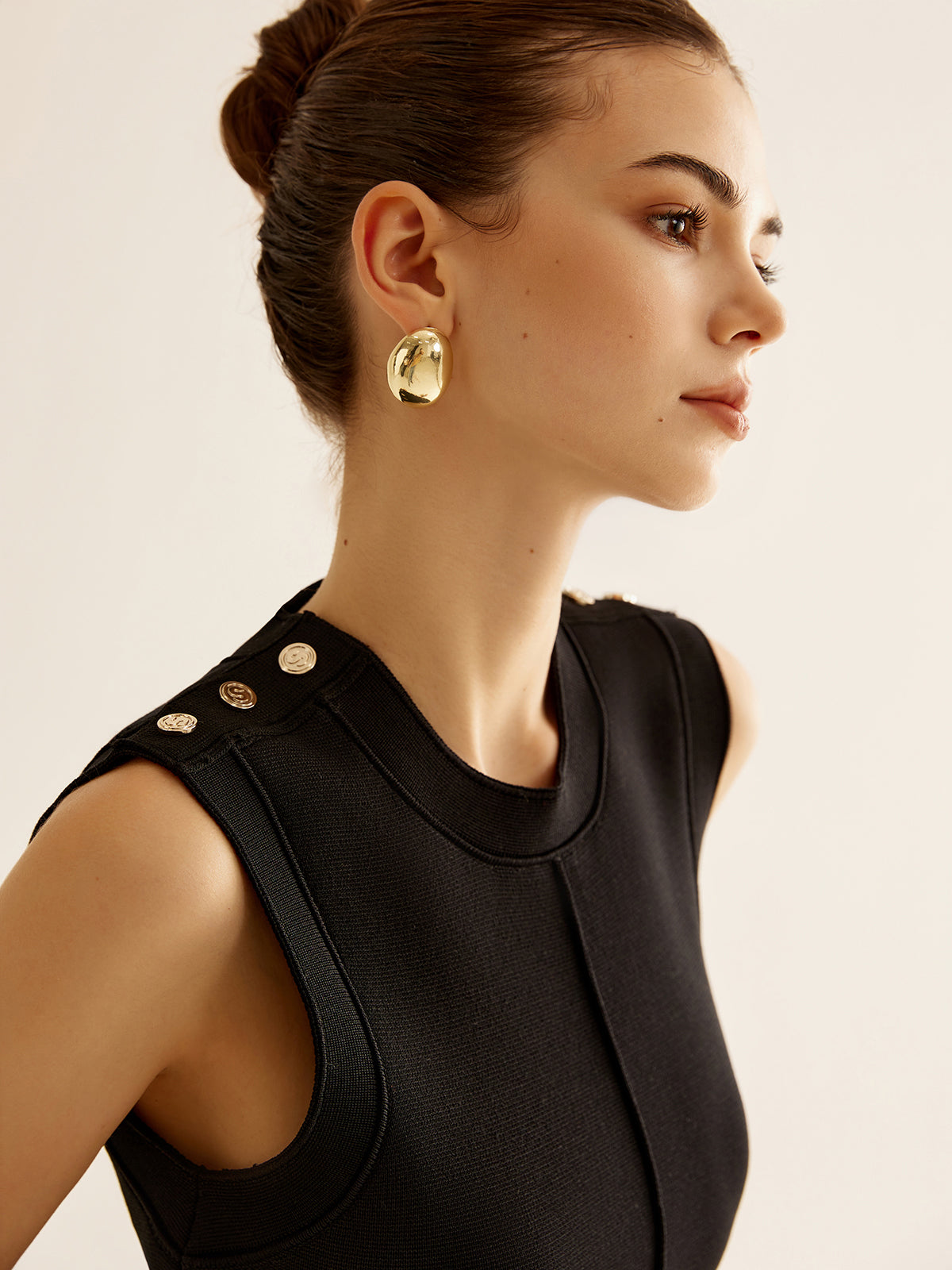 Contrast Ruffle Sweater Tank Dress-Chicvia