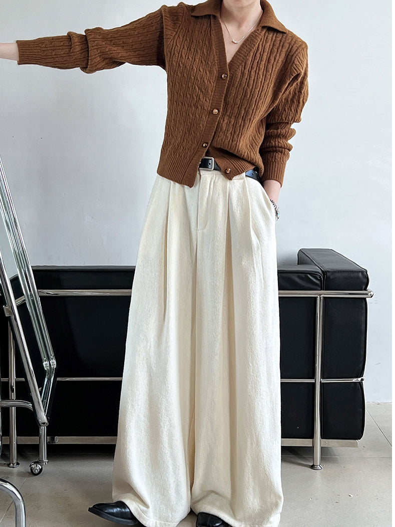 Lapel Button Short Cardigan-Chicvia