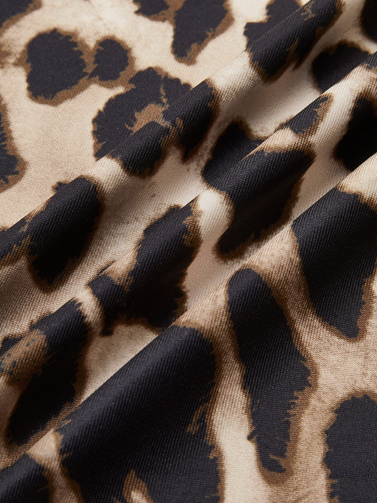 Leopard Printed Open Back Tie Dress-Chicvia