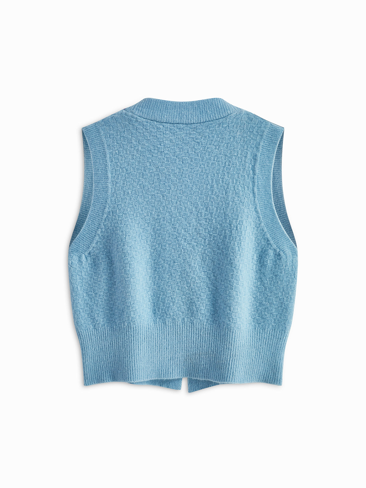 Pearl Beaded Criss Cross Sweater Vest-Chicvia