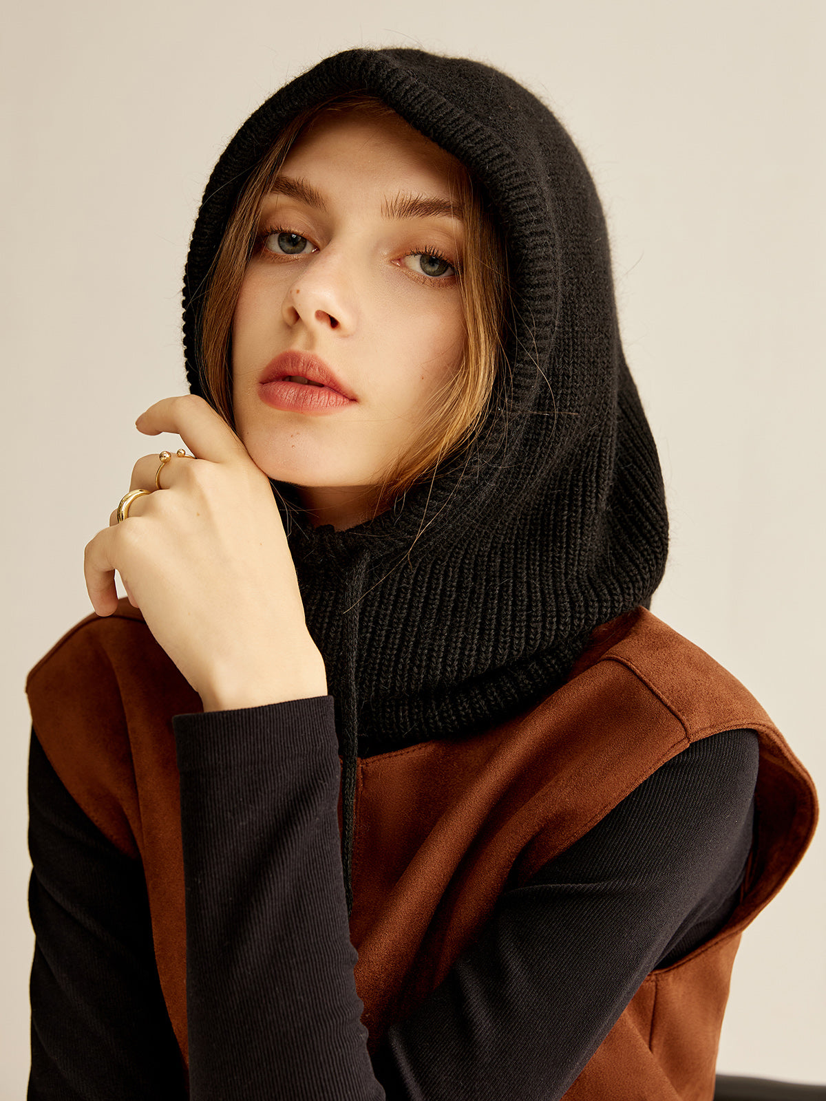 Drawstring Warm Balaclava Hat-Chicvia