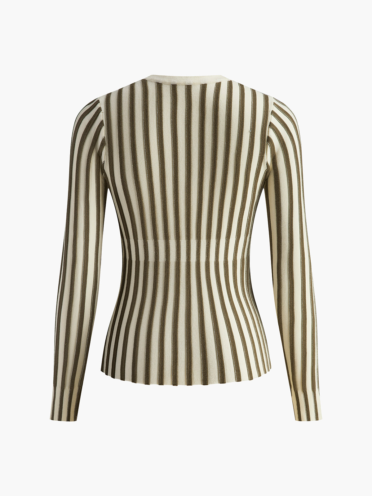 Pinstripe Button Slim Cardigan-Chicvia