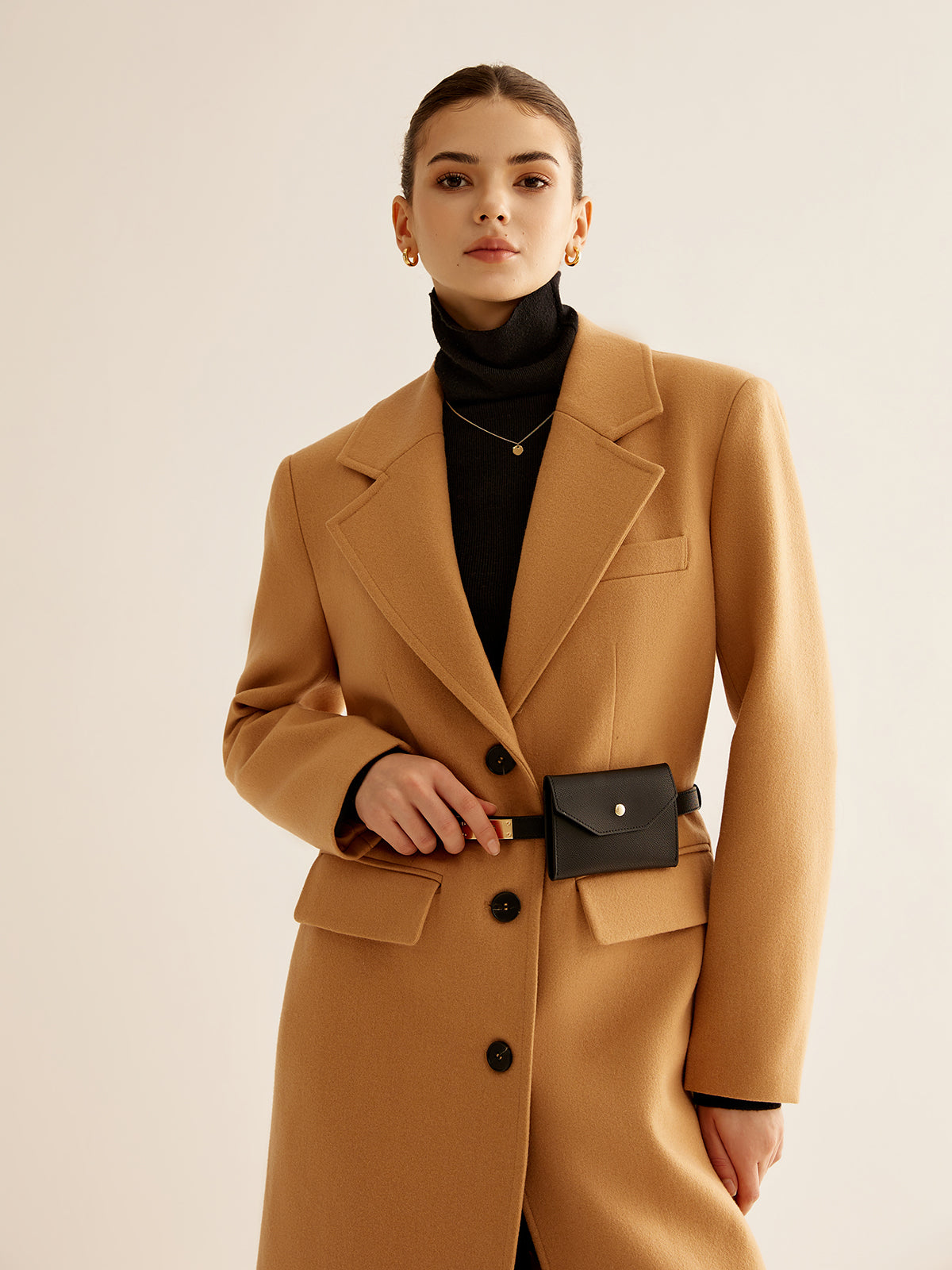 Leather Slim Belt Bag Set-Chicvia