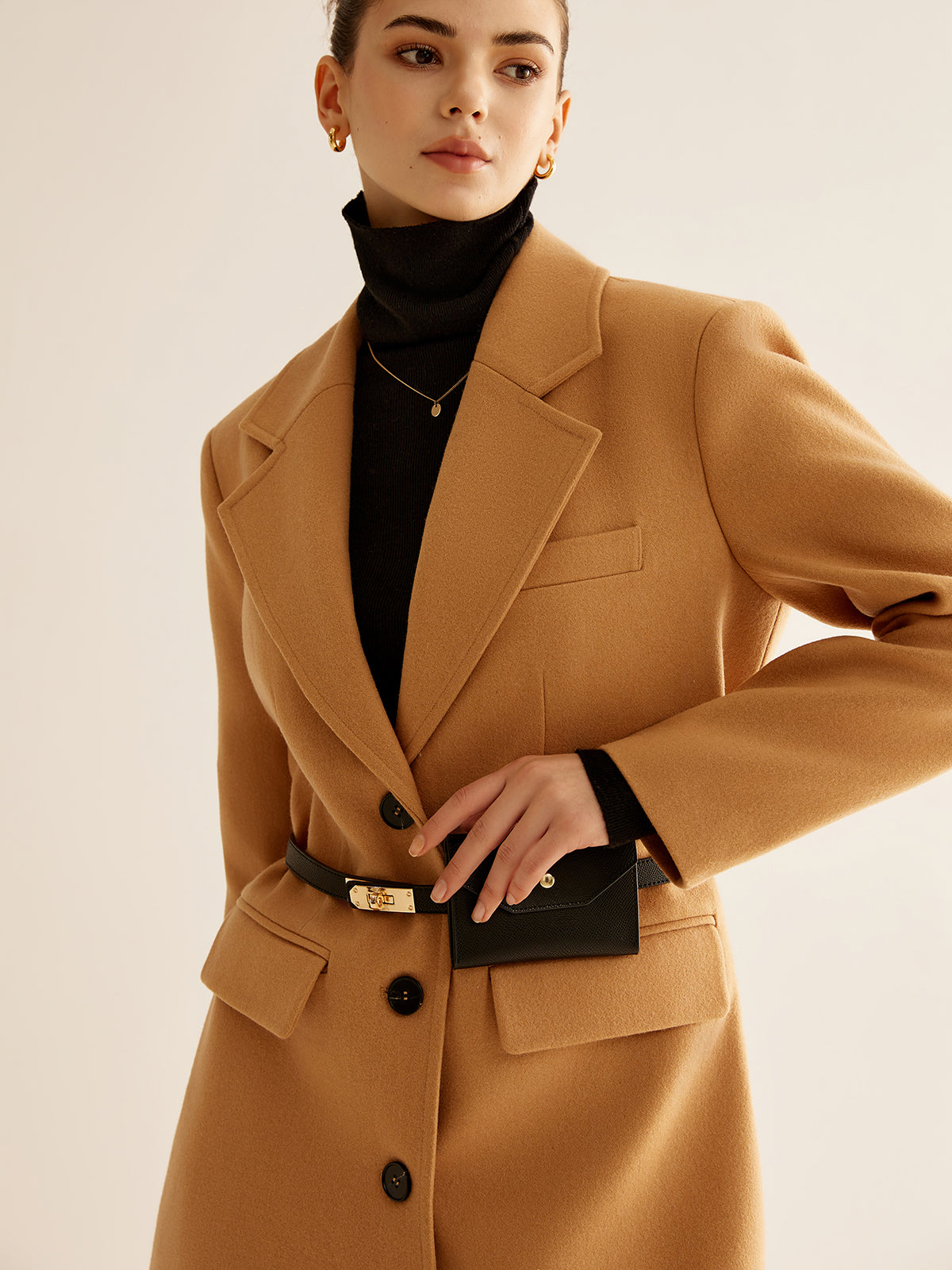 Leather Slim Belt Bag Set-Chicvia