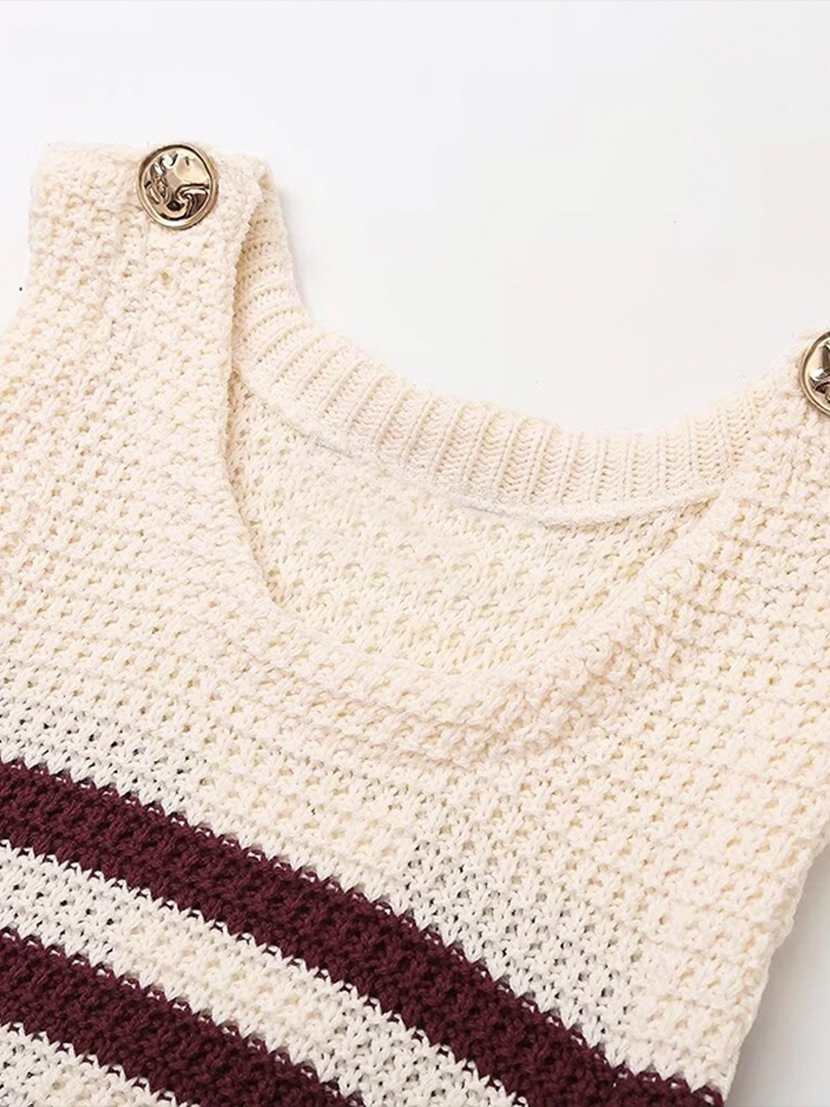 Leisure Striped Sweater Vest-Chicvia