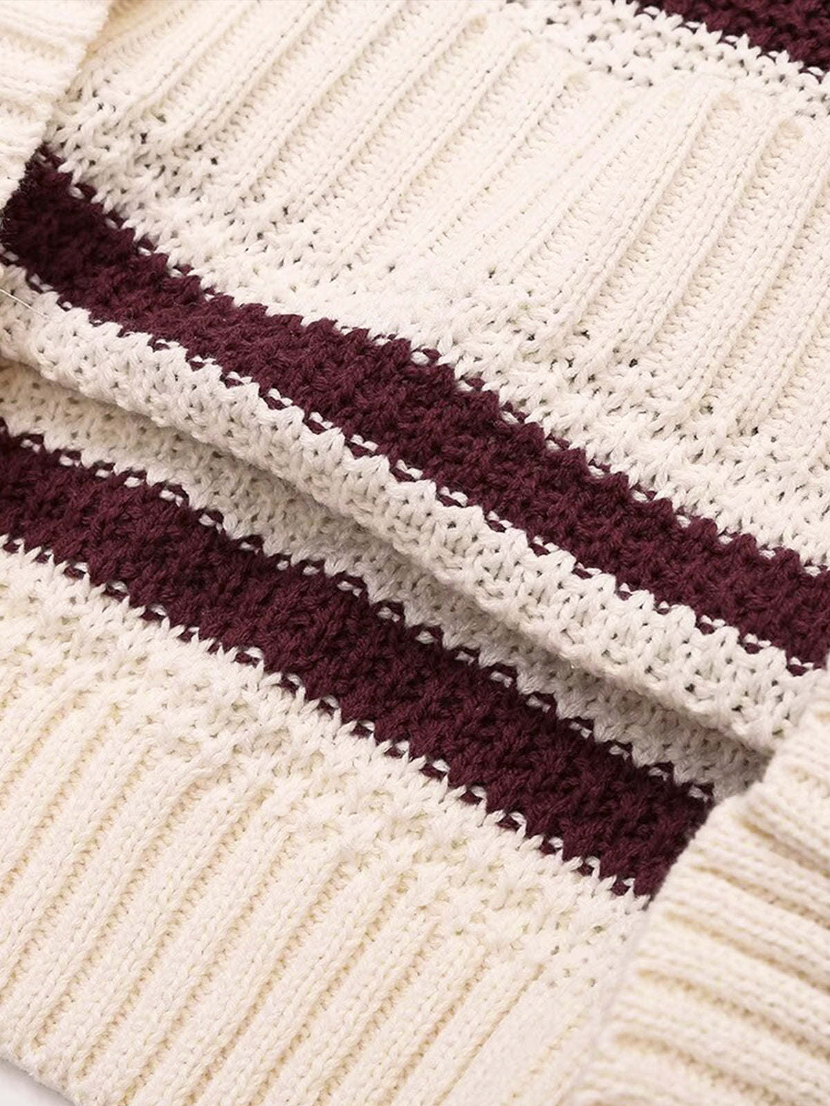 Leisure Striped Sweater Vest-Chicvia