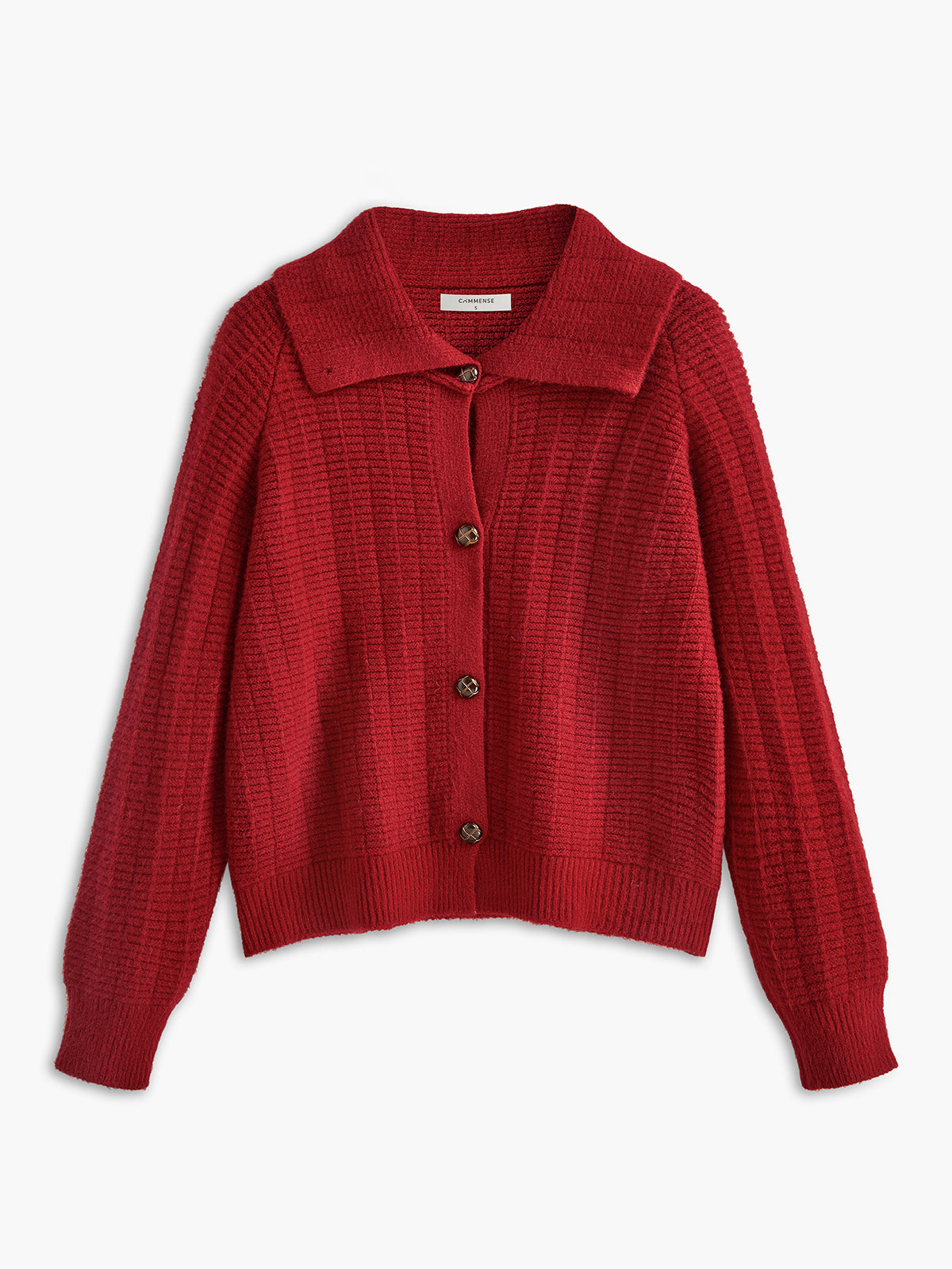 Plain Breasted Lapel Cardigan-Chicvia