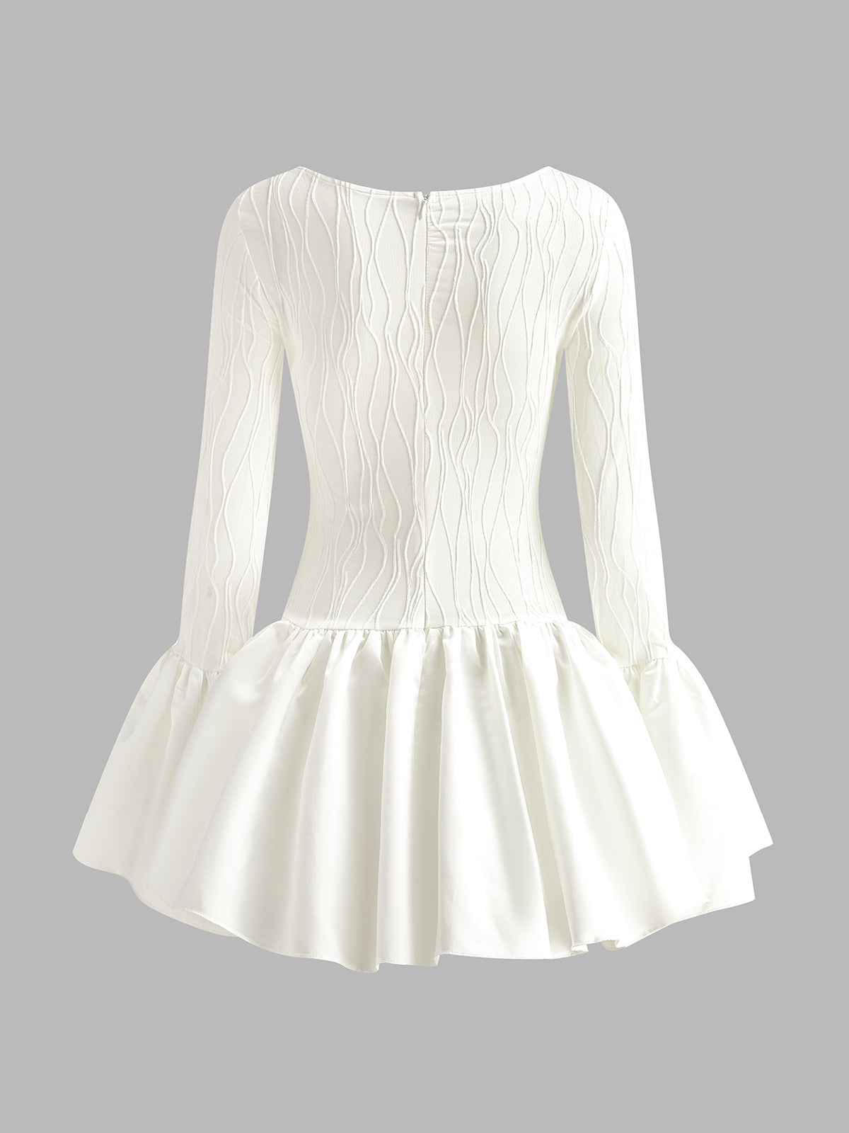 Piping Pleated Zipper Dress-Chicvia