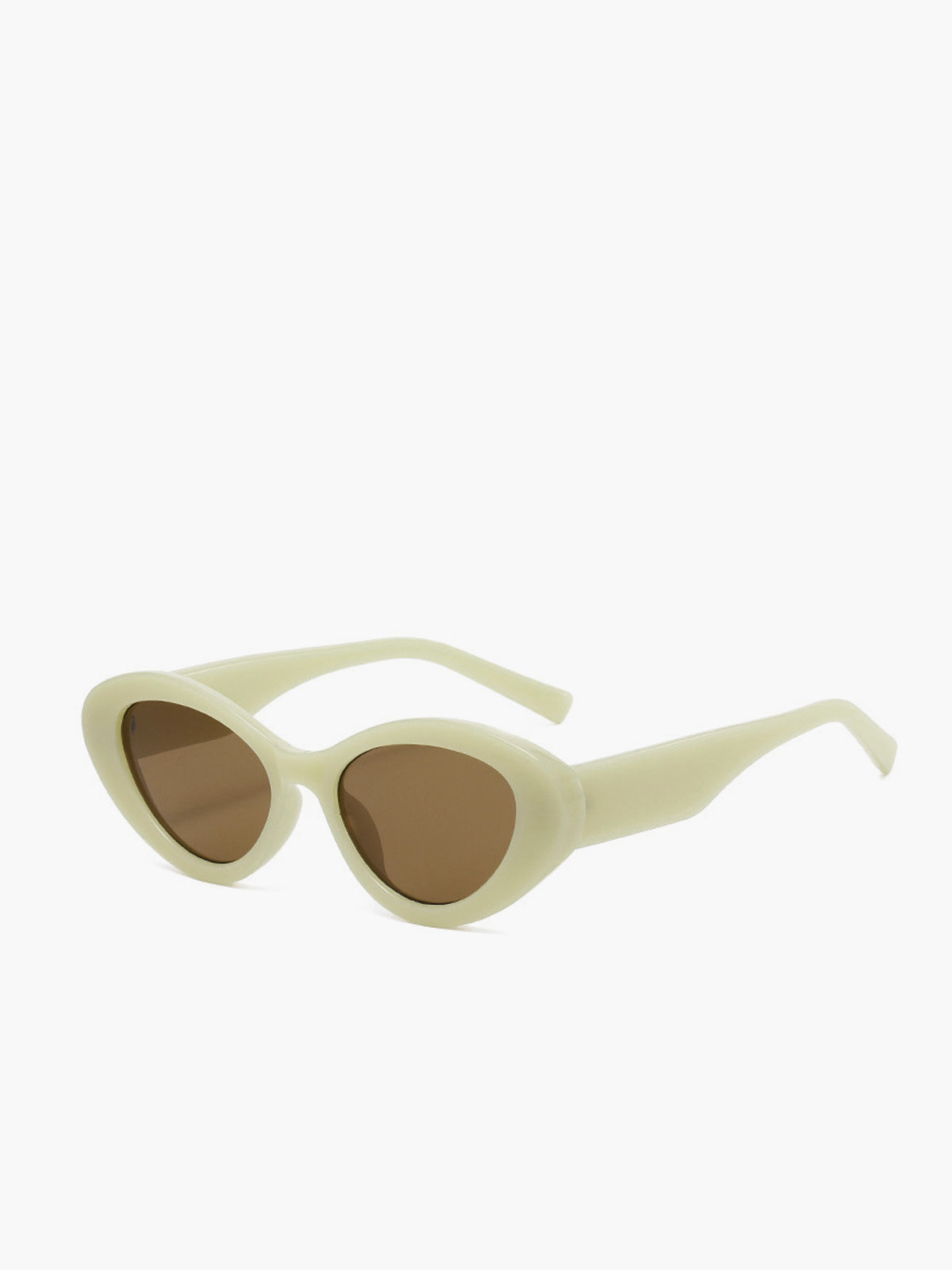Cream Cat-Eye Sunglasses-Chicvia