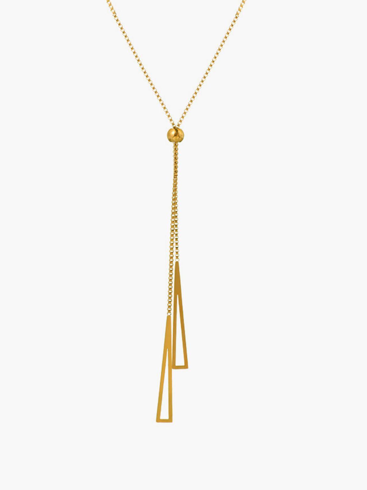Golden Lariat Tassel Necklace-Chicvia