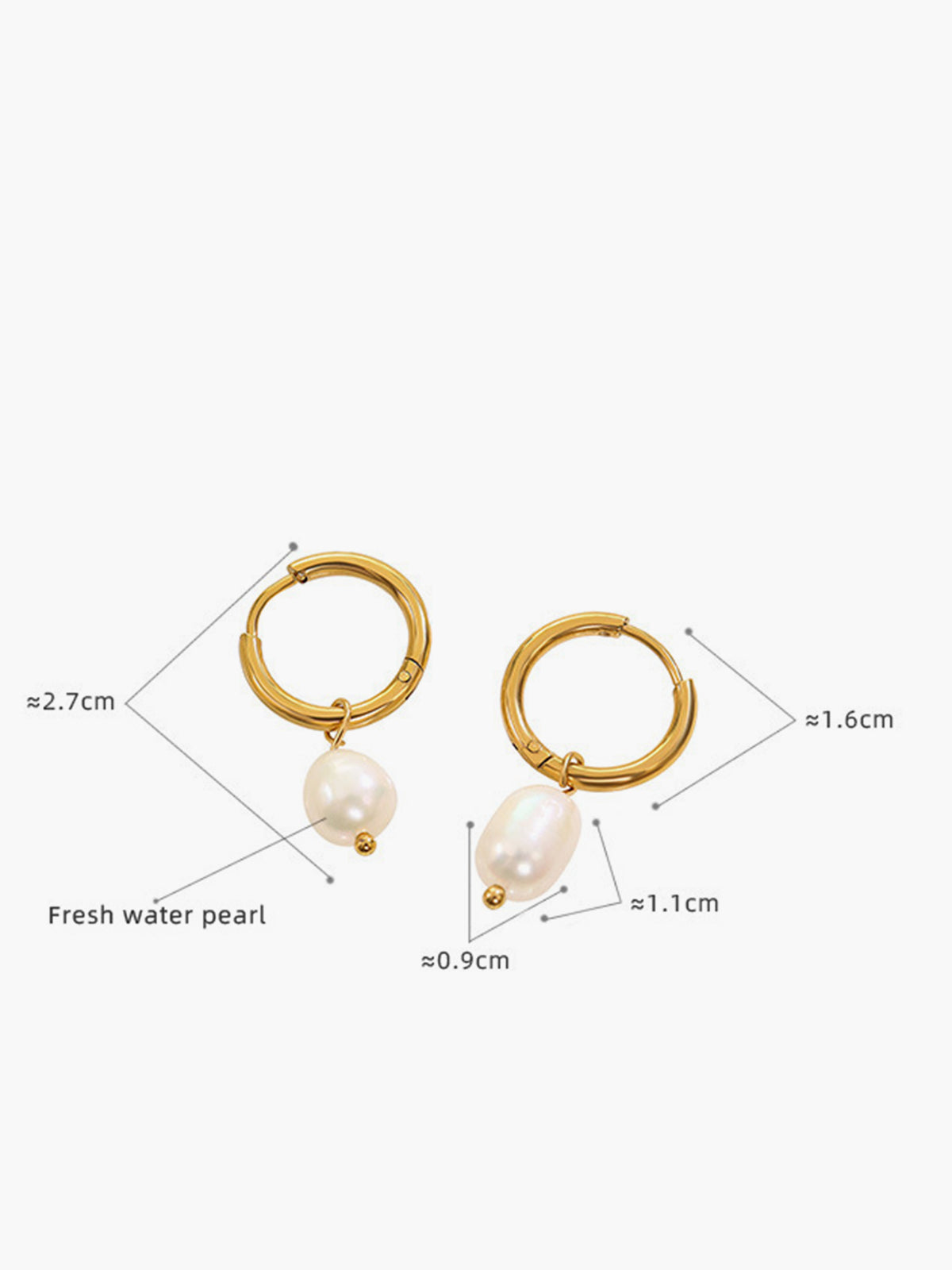 Hoop-Ring Pearl Drop Earrings-Chicvia