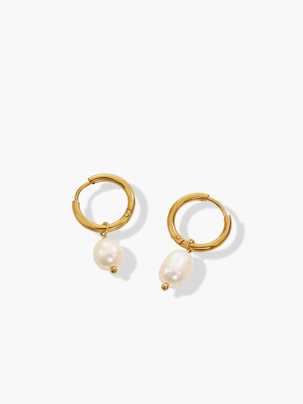 Hoop-Ring Pearl Drop Earrings-Chicvia