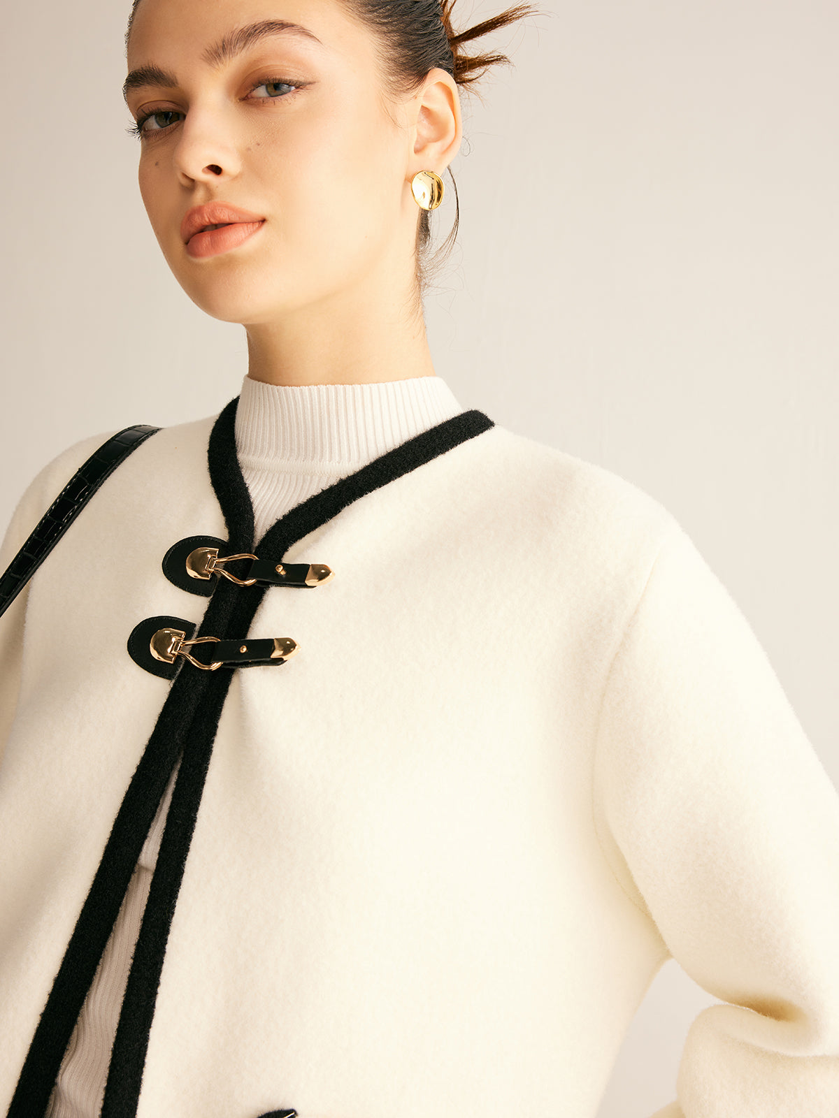 Contrast Binding Tweed Jacket-Chicvia