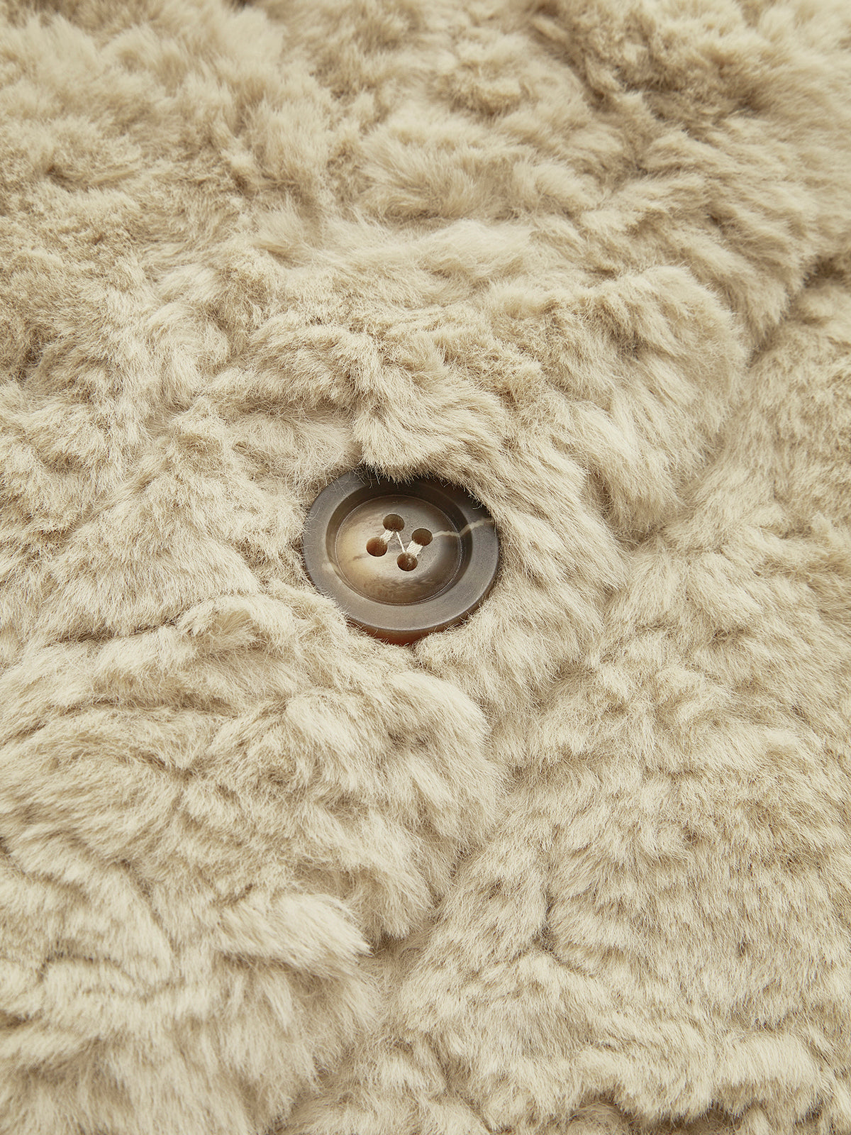 Minky V-Neck Breasted Faux Fur Coat-Chicvia