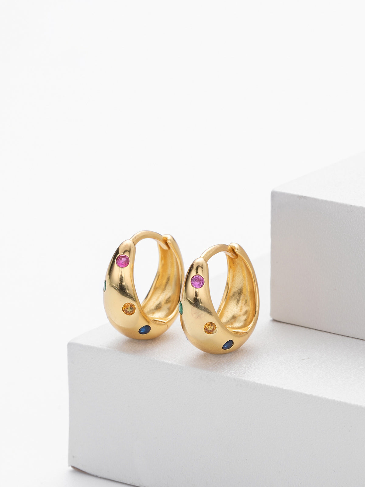 Chunky Hoop Earrings-Chicvia