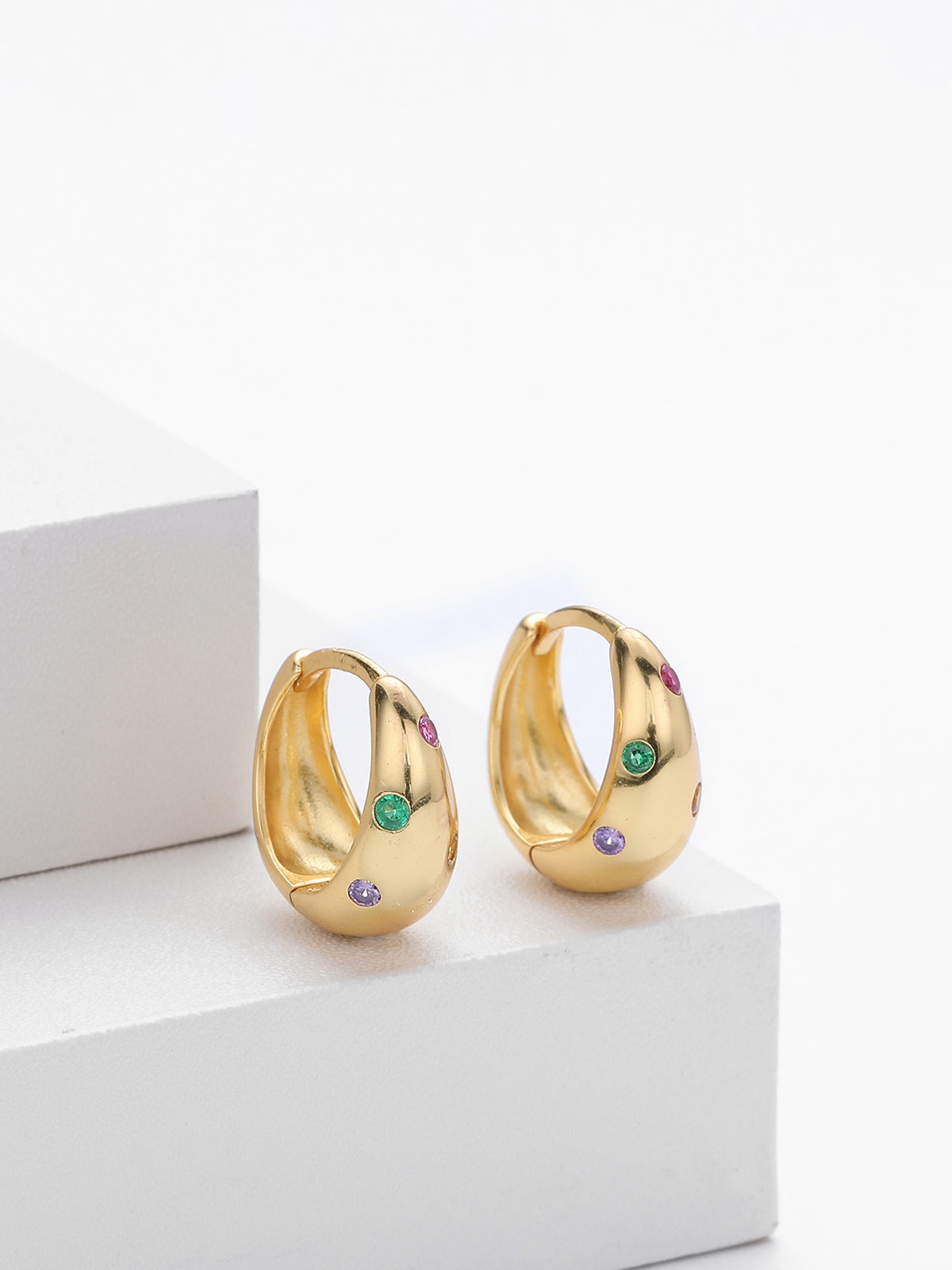 Chunky Hoop Earrings-Chicvia