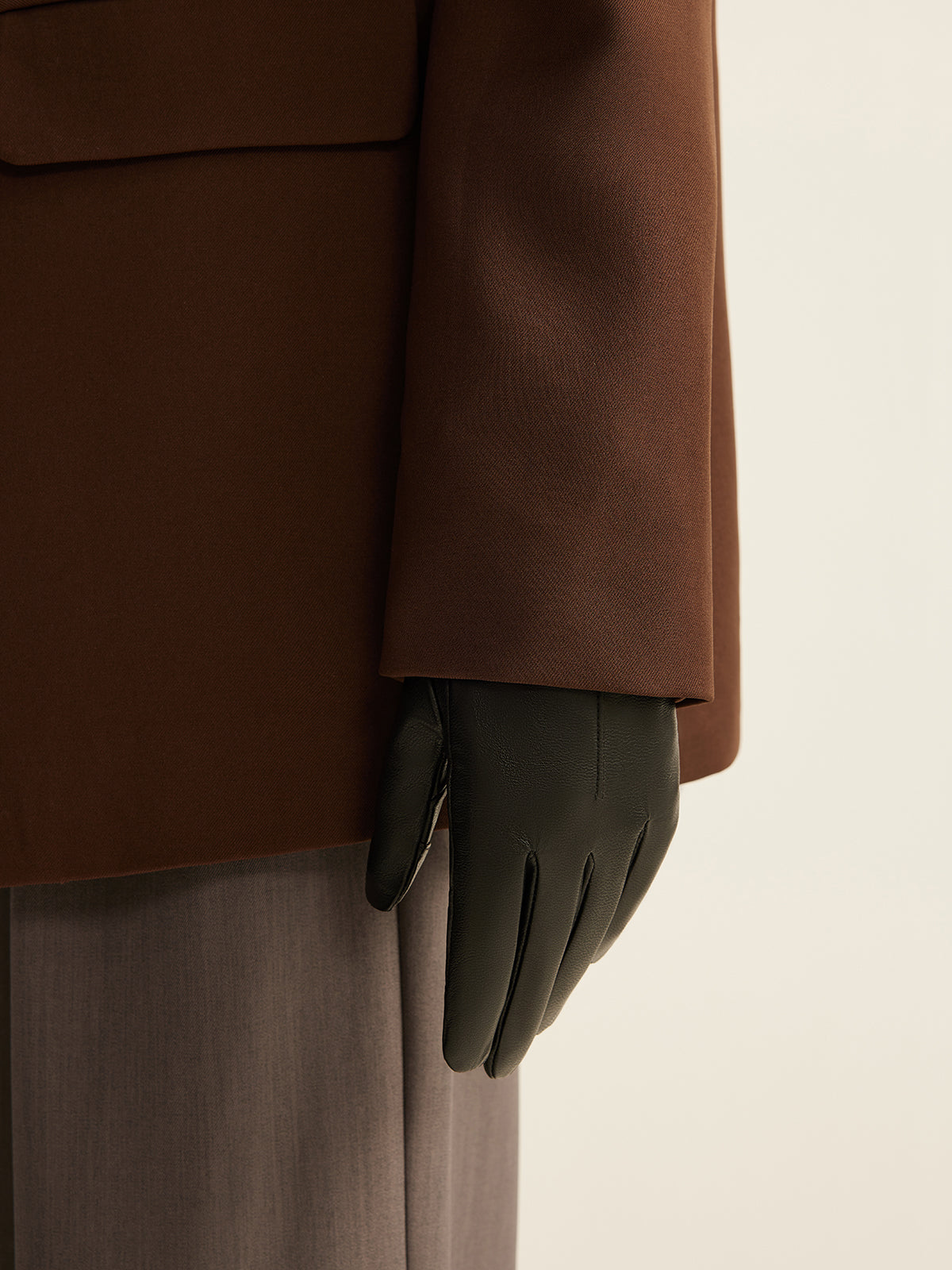 Goatskin Windproof Fleece Lined Gloves-Chicvia