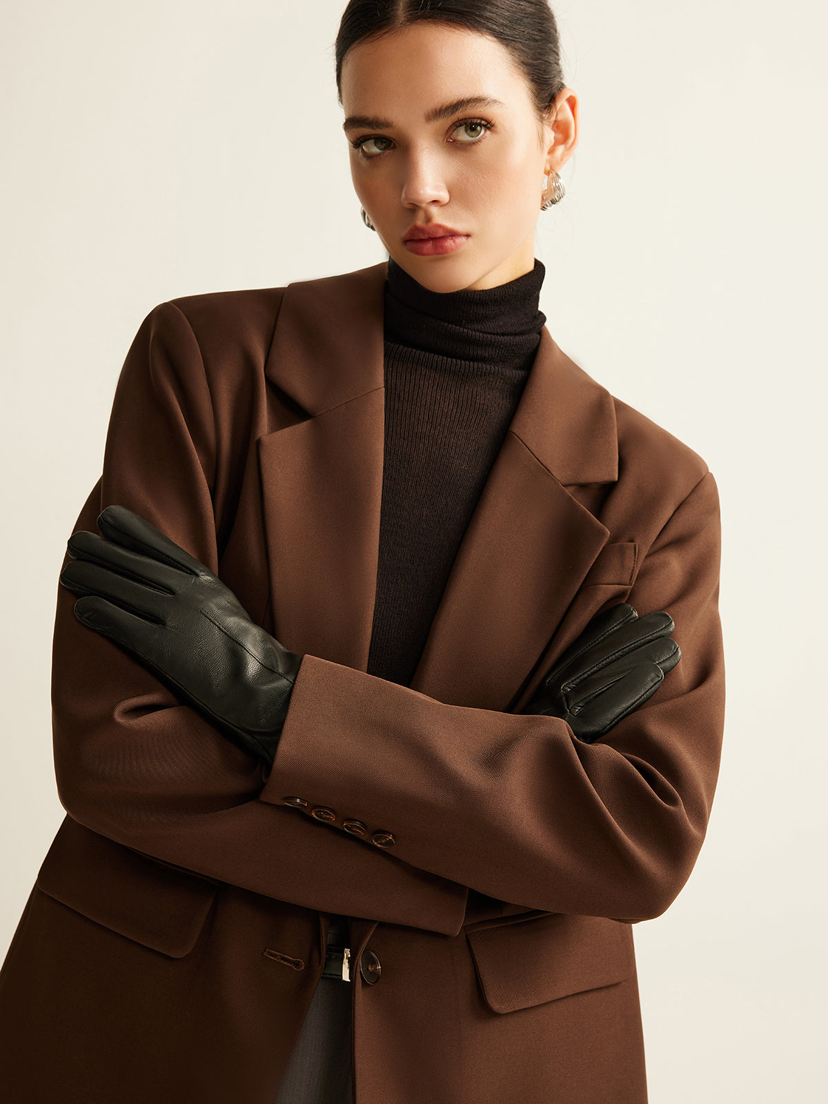 Goatskin Windproof Fleece Lined Gloves-Chicvia