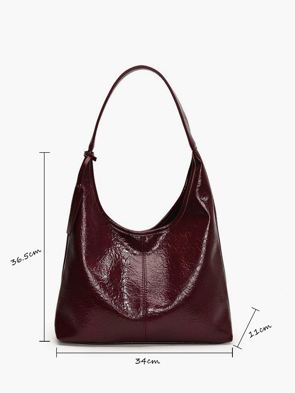 Leisure Button Clasp Hobo Bag-Chicvia