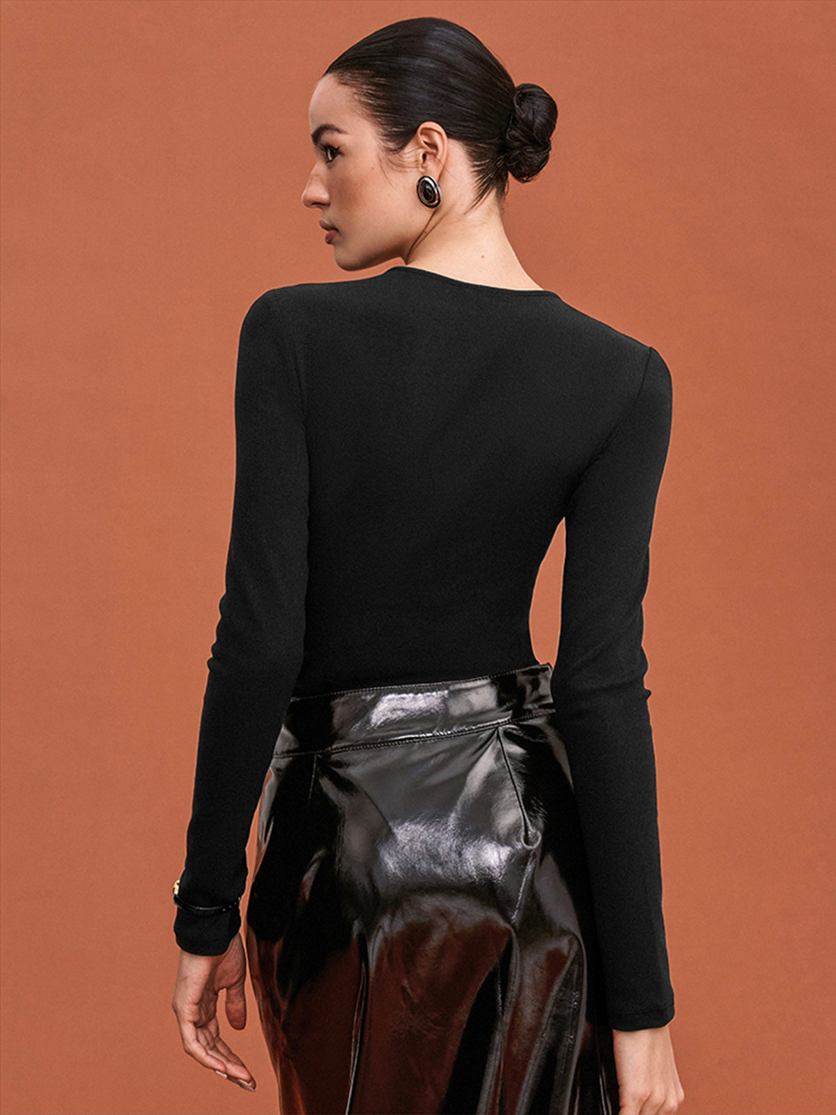 Cutout Skinny Bodysuit-Chicvia