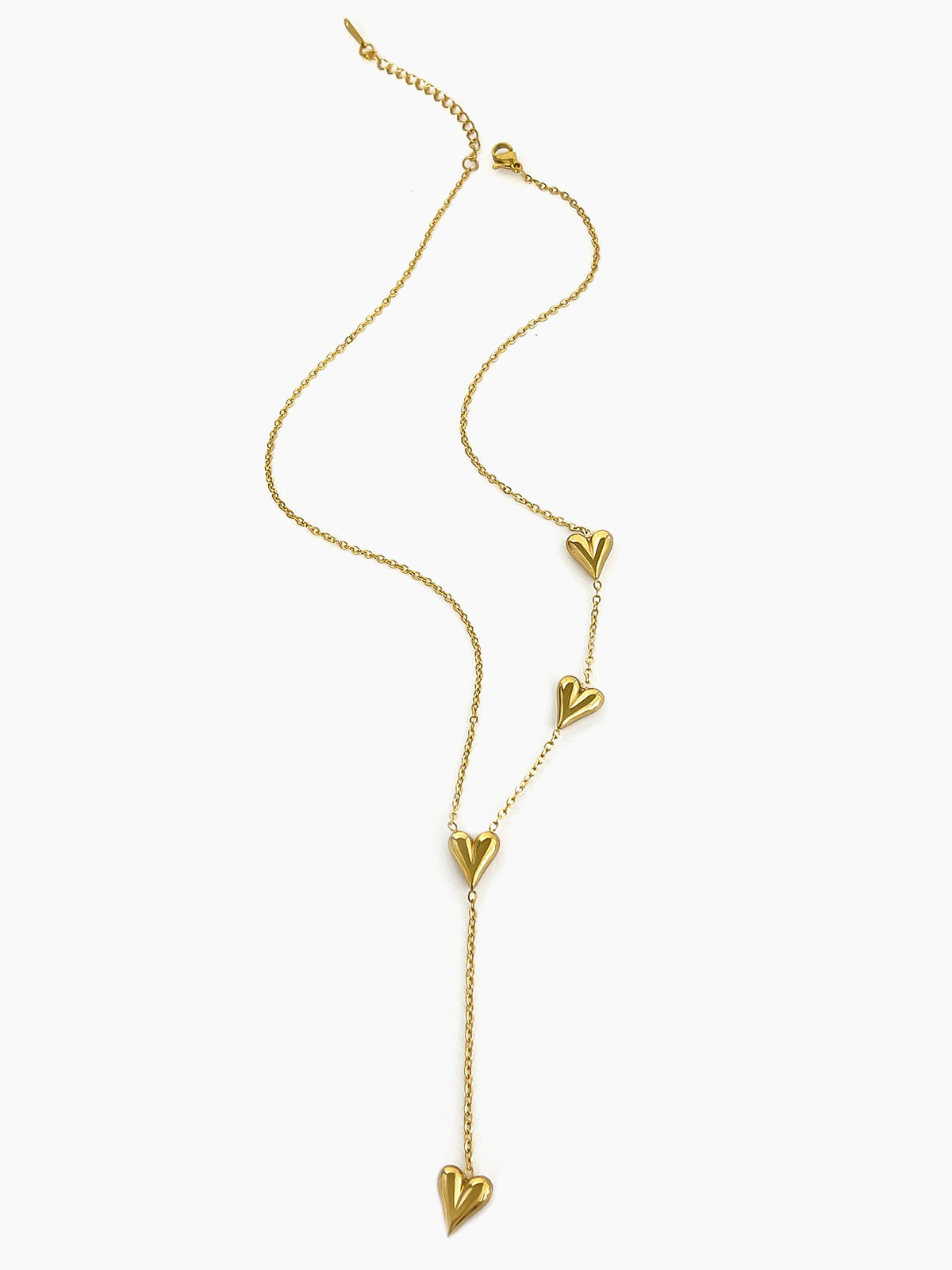 Golden Heart Tassel Necklace-Chicvia