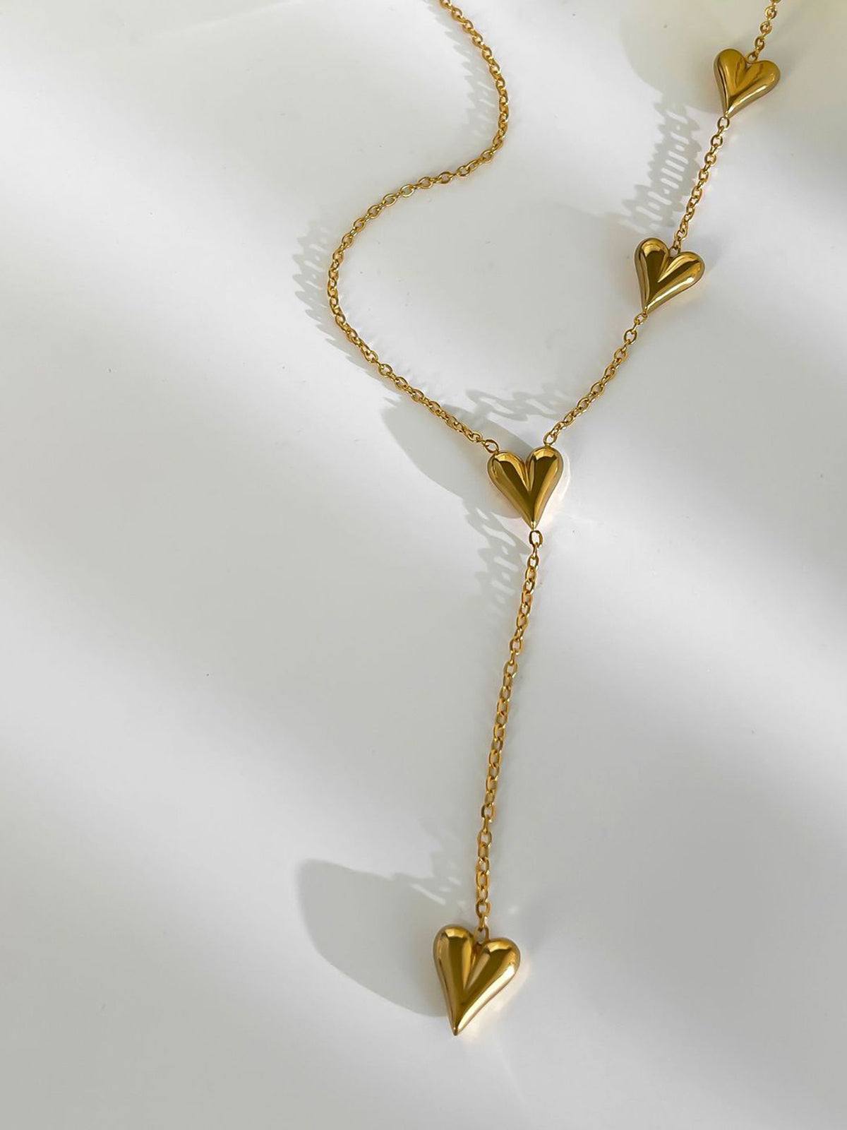 Golden Heart Tassel Necklace-Chicvia