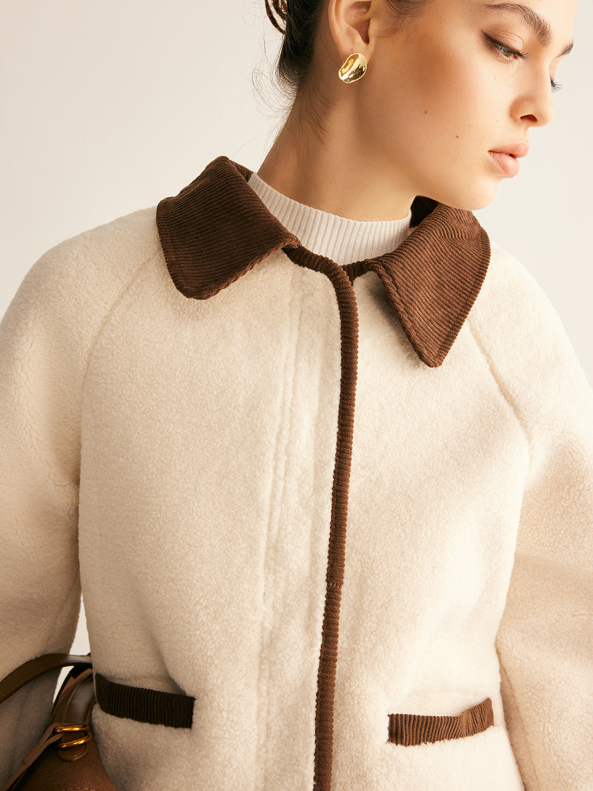 Contrast Binding Minky Jacket-Chicvia