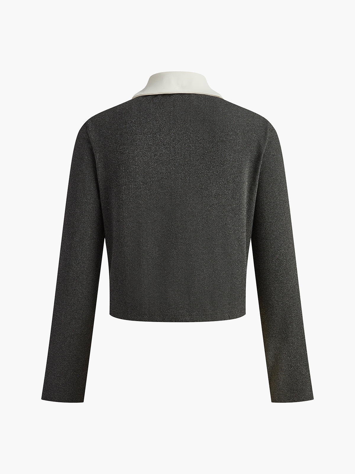 Contrast Collar Breasted Petite Jacket-Chicvia