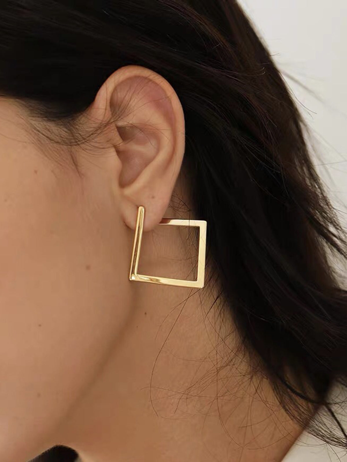 Minimalist Square Drop Earrings-Chicvia