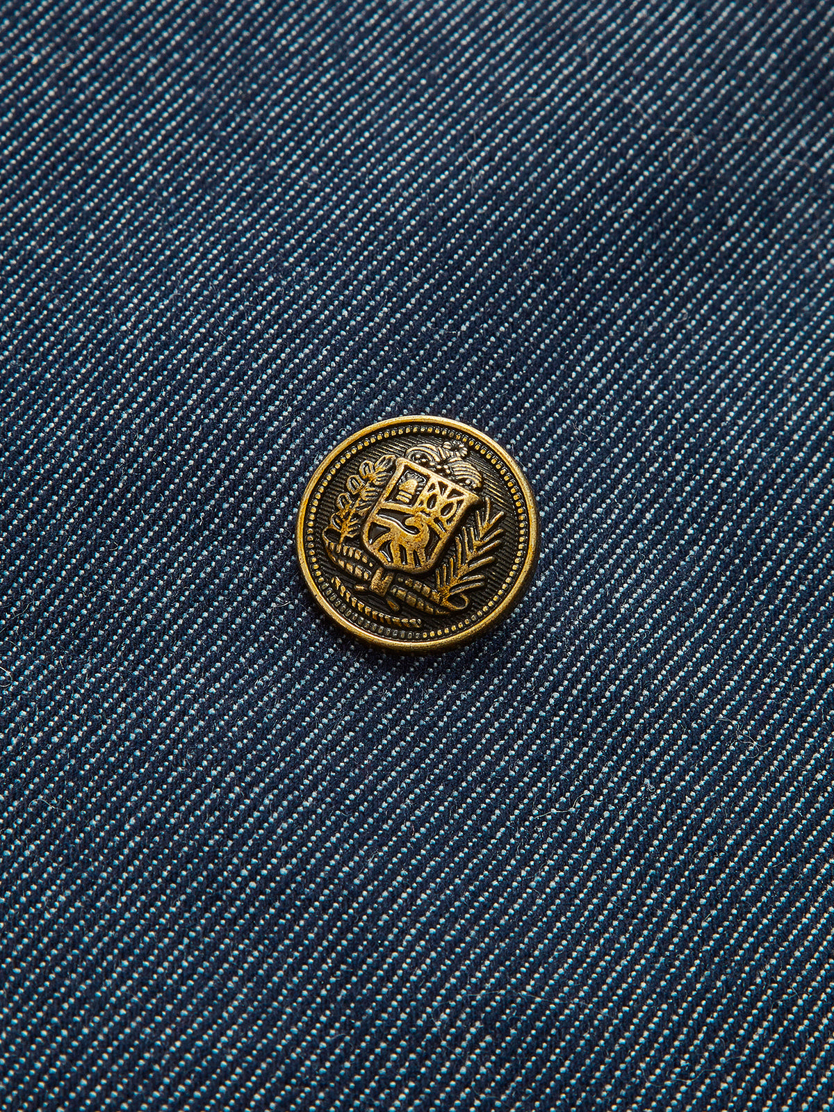 Cotton Lapel Denim Blazer-Chicvia