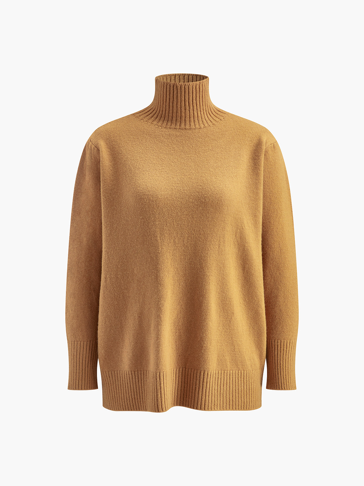 Plain Mock Neck Three-Piece Sweater Pants Set-Chicvia