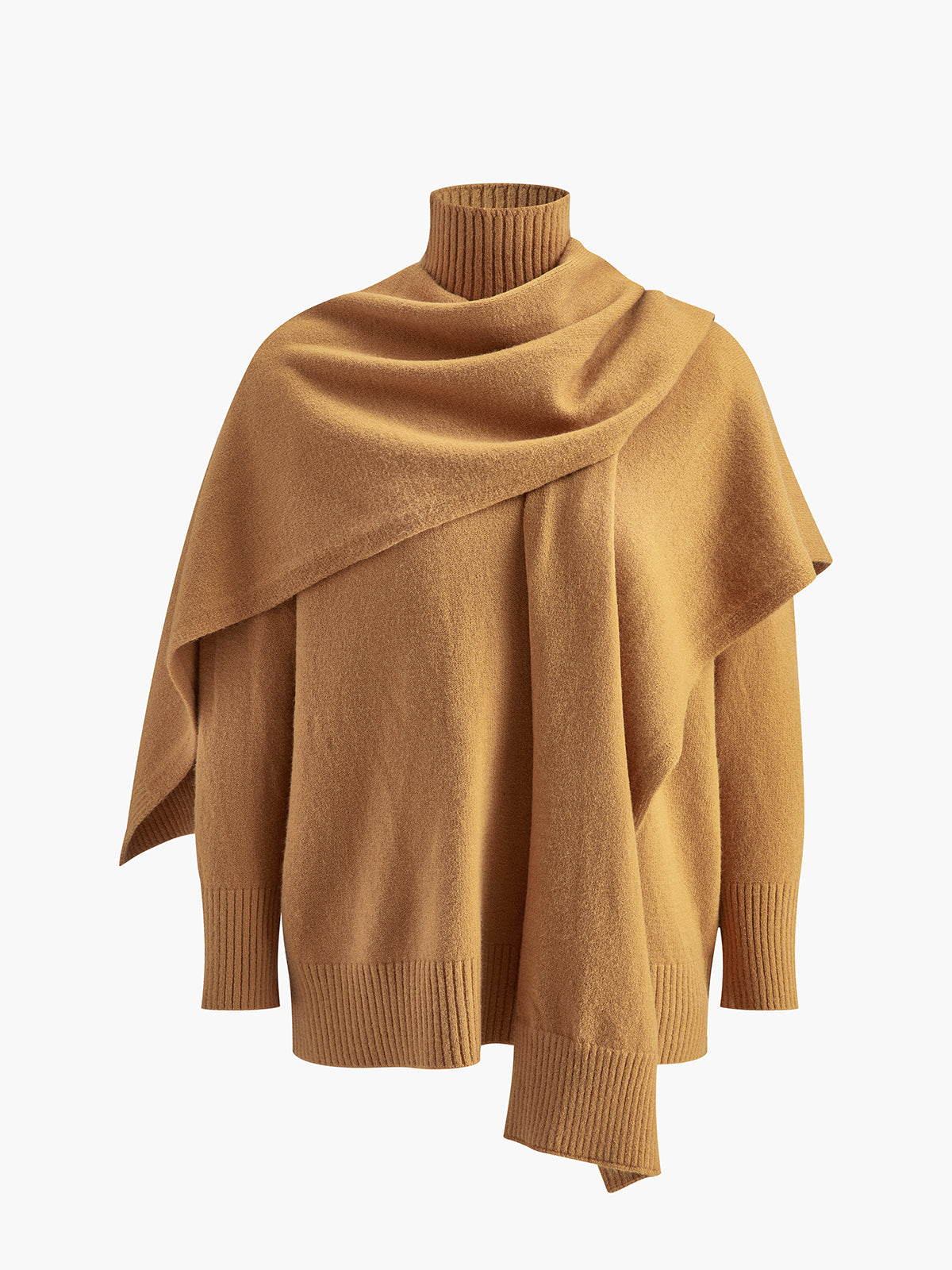 Plain Mock Neck Three-Piece Sweater Pants Set-Chicvia