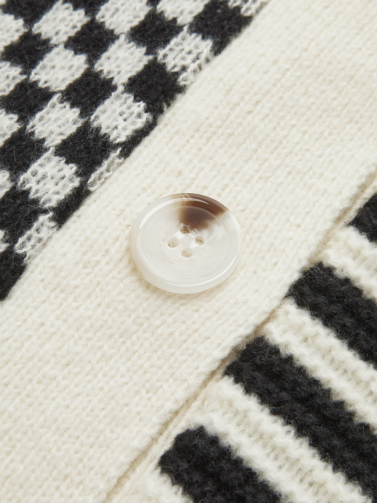 Oversized Geometric-Pattern Crop Knit Outerwear-Chicvia