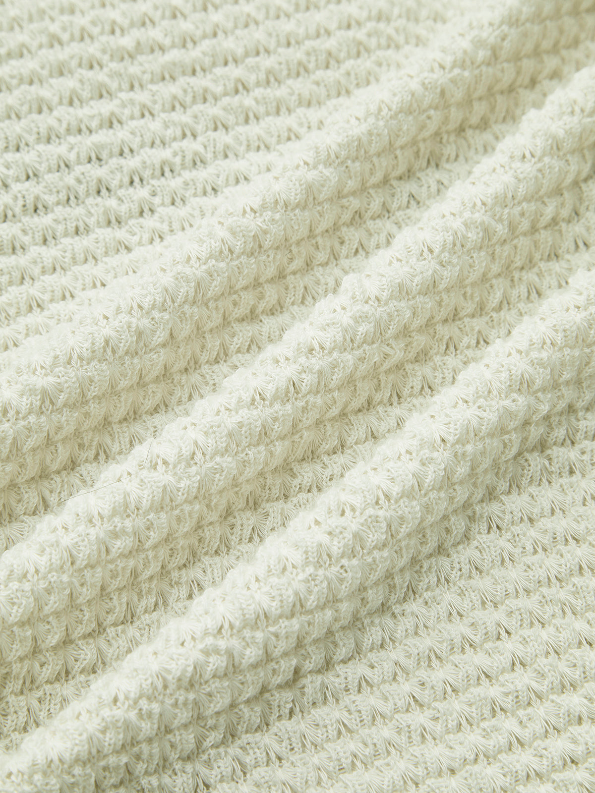 Plain Waffle Slim Sweater-Chicvia