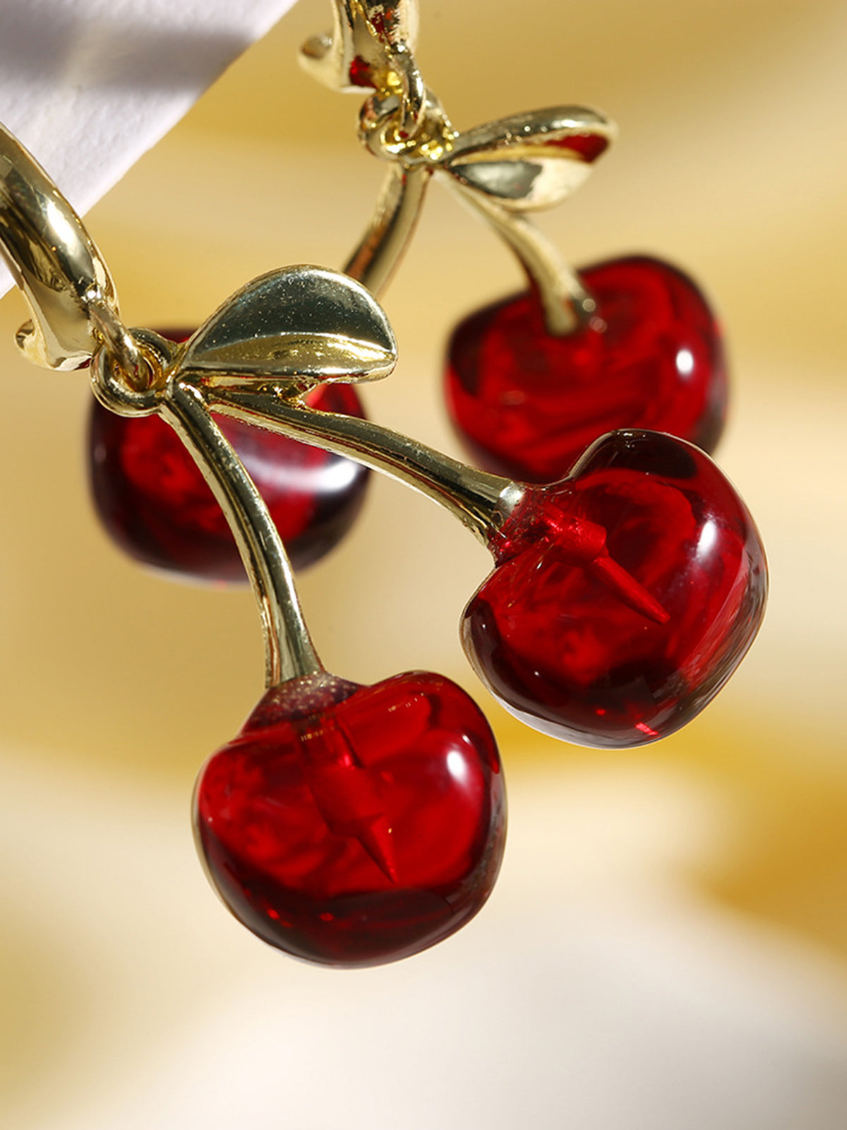 Cherry Stud Drop Earrings-Chicvia