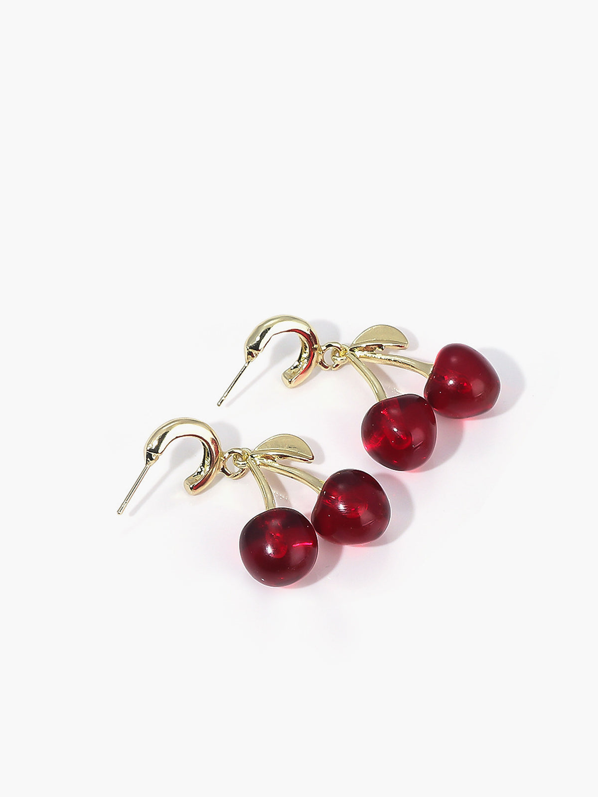 Cherry Stud Drop Earrings-Chicvia