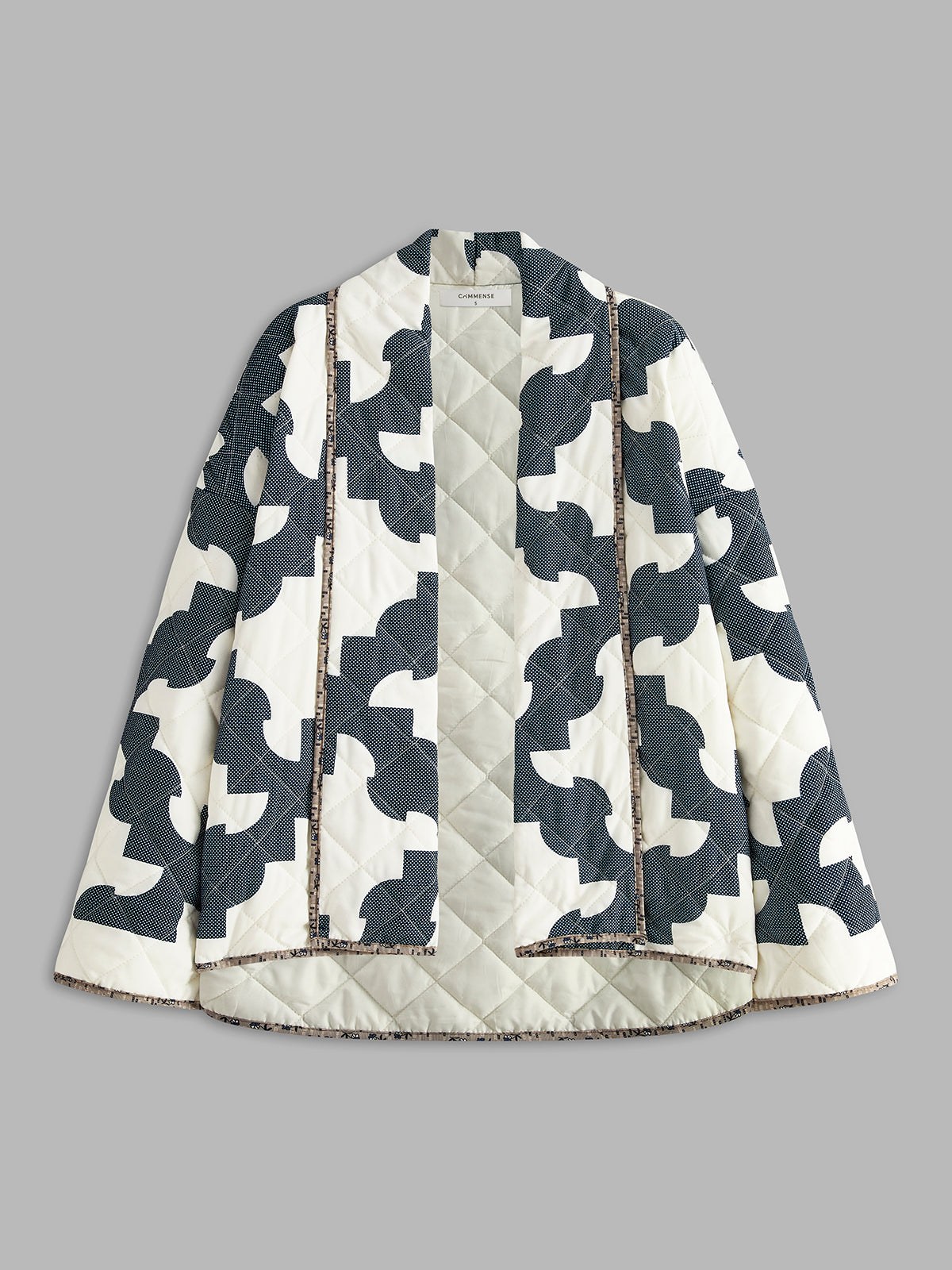 Color Block Printed Warm Jacket-Chicvia