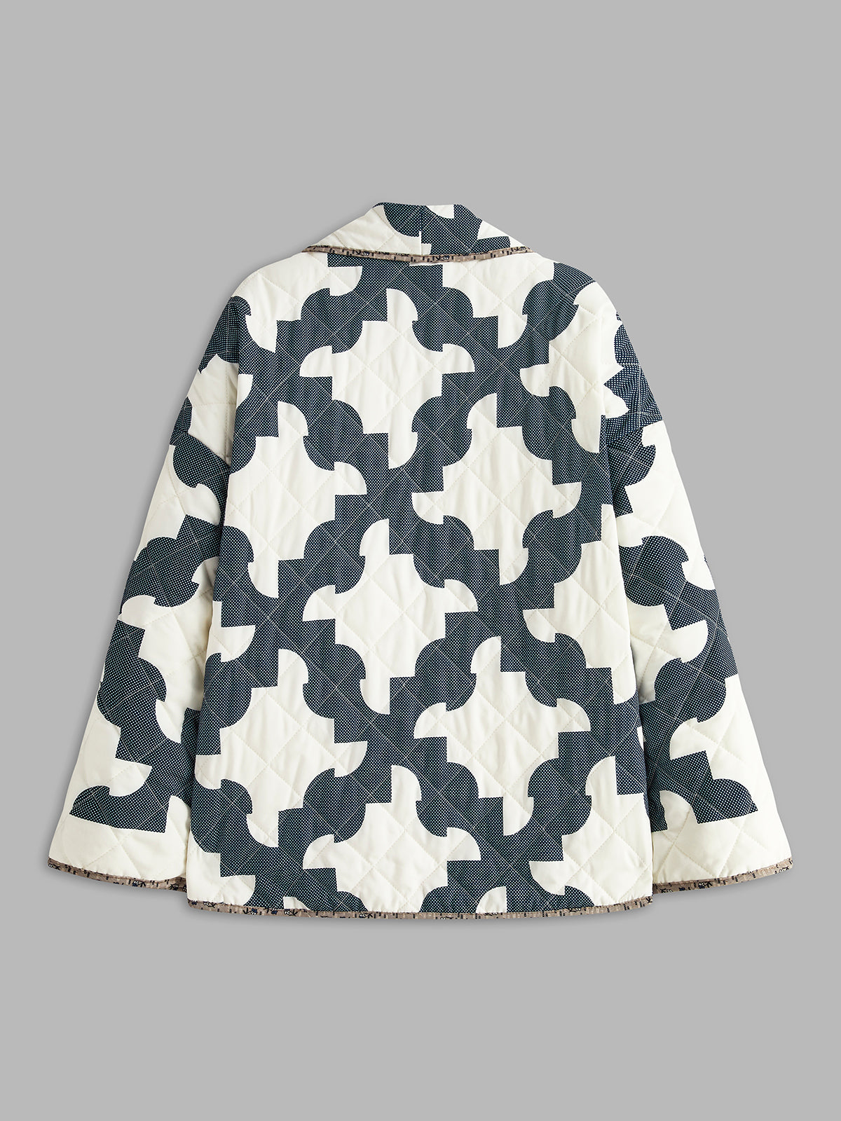 Color Block Printed Warm Jacket-Chicvia
