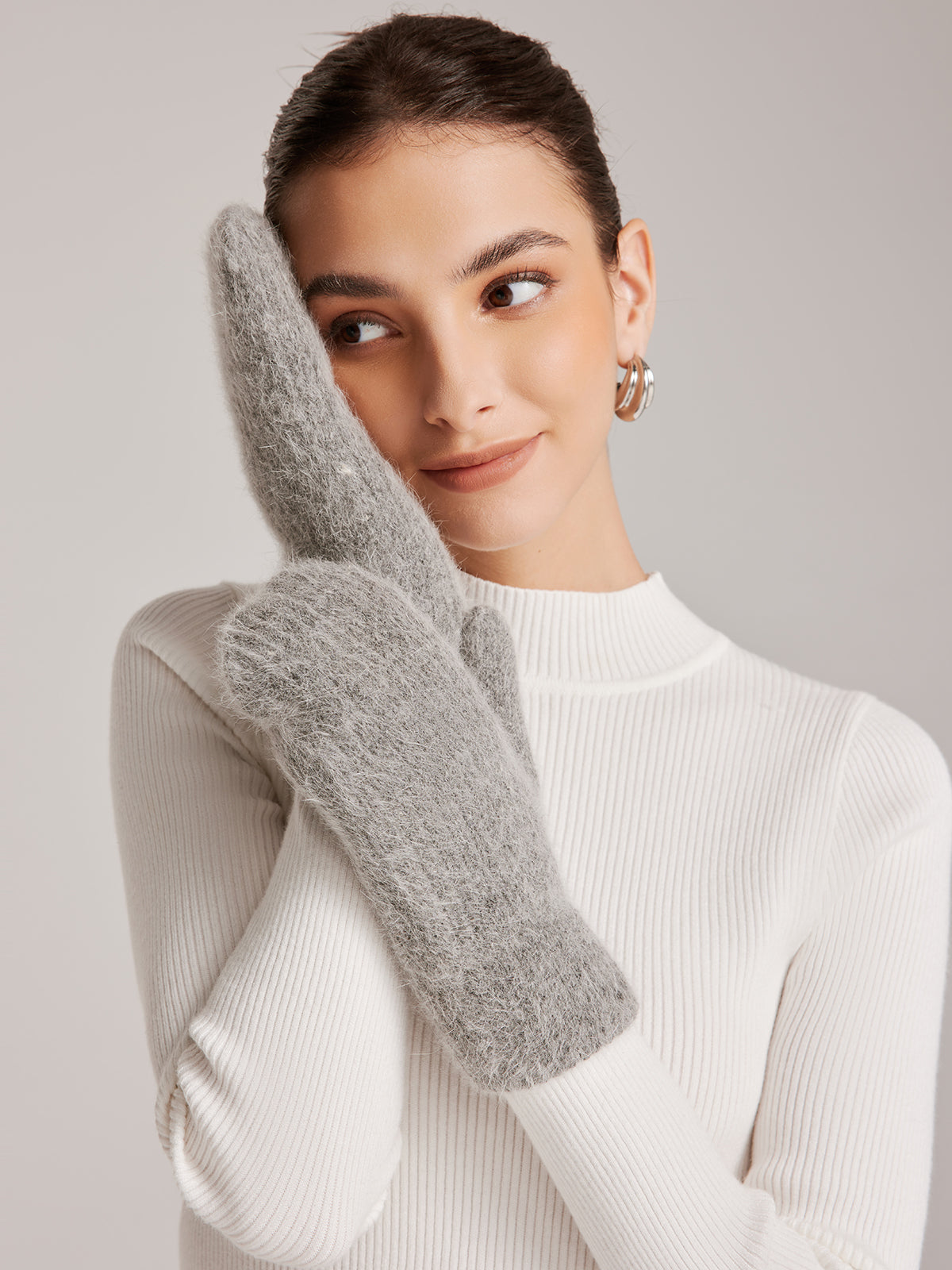 Plush Warm Rabbit Fur Gloves-Chicvia