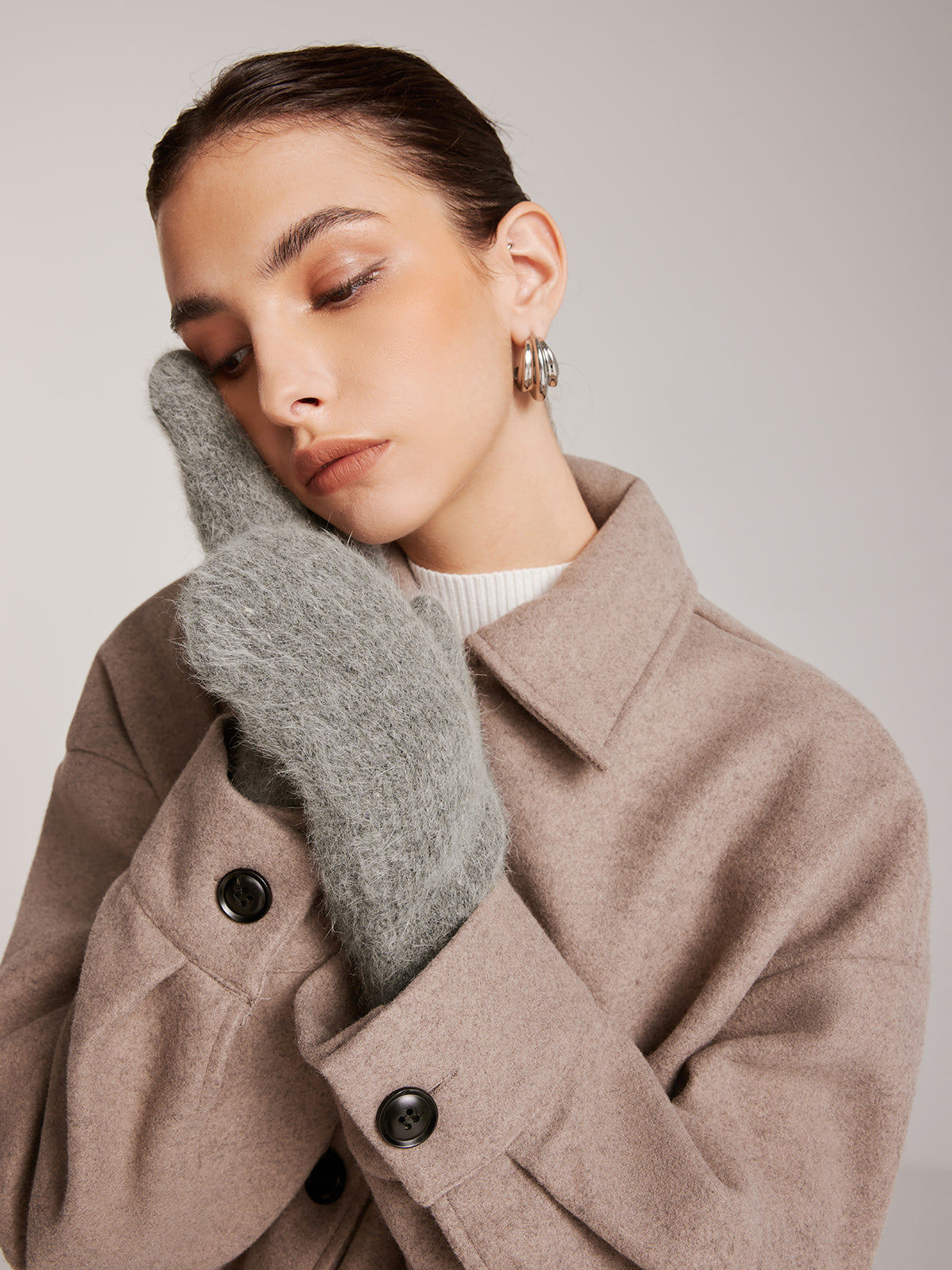 Plush Warm Rabbit Fur Gloves-Chicvia