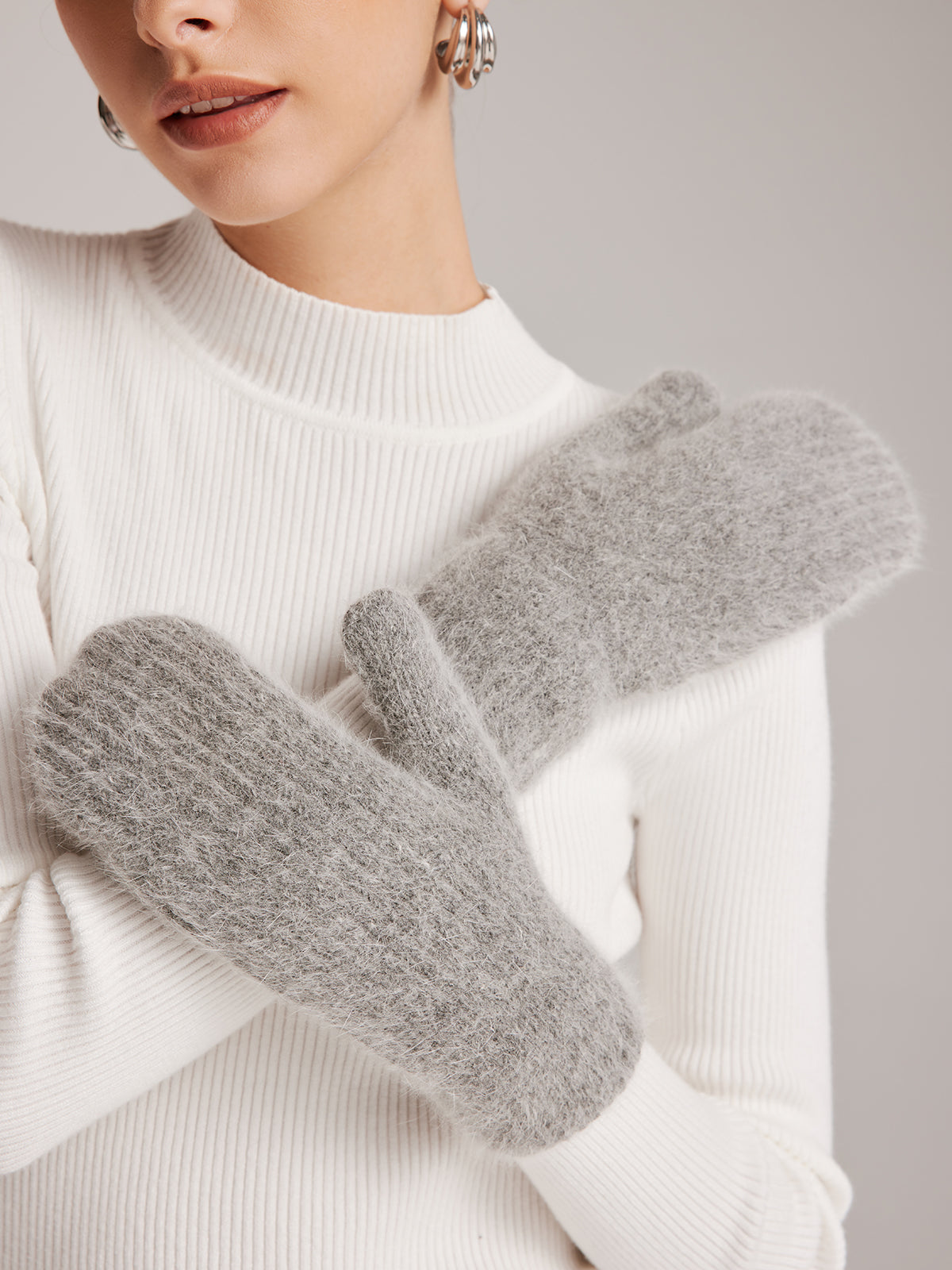 Plush Warm Rabbit Fur Gloves-Chicvia
