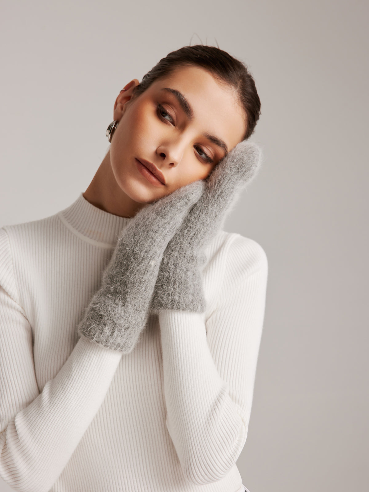 Plush Warm Rabbit Fur Gloves-Chicvia