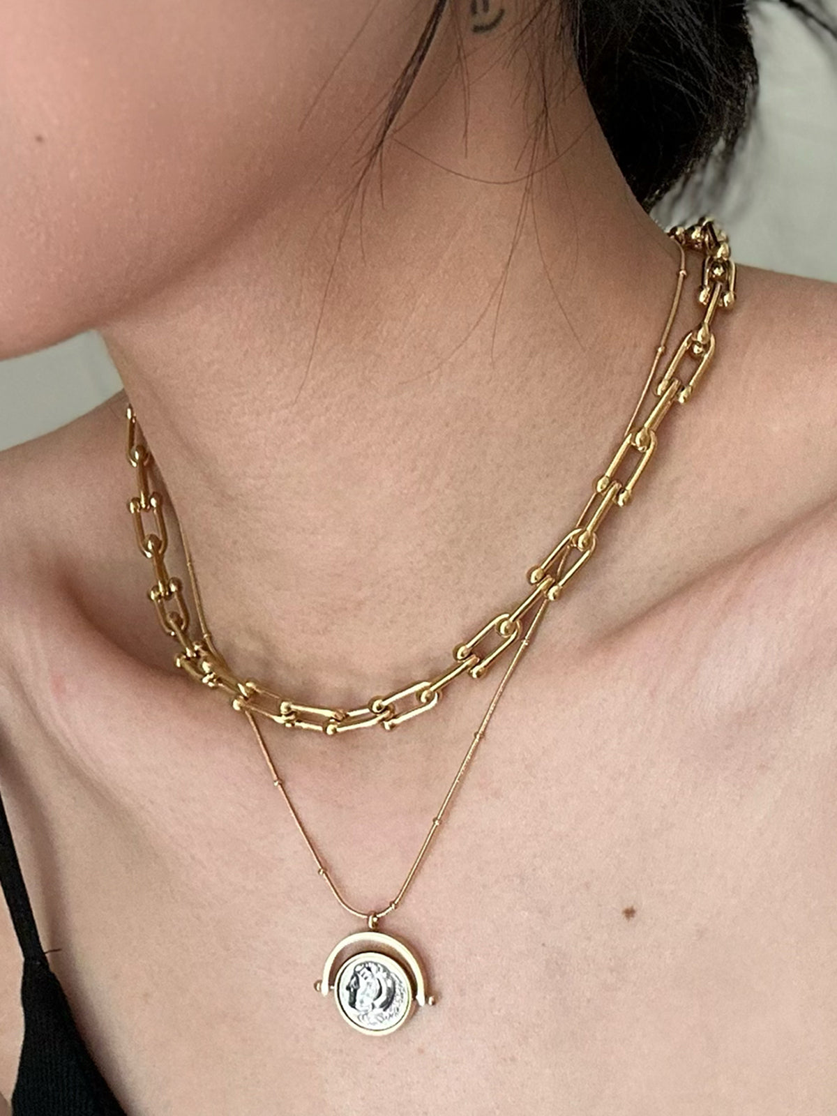 Horseshoe Buckle Bamboo Clavicle Choker-Chicvia