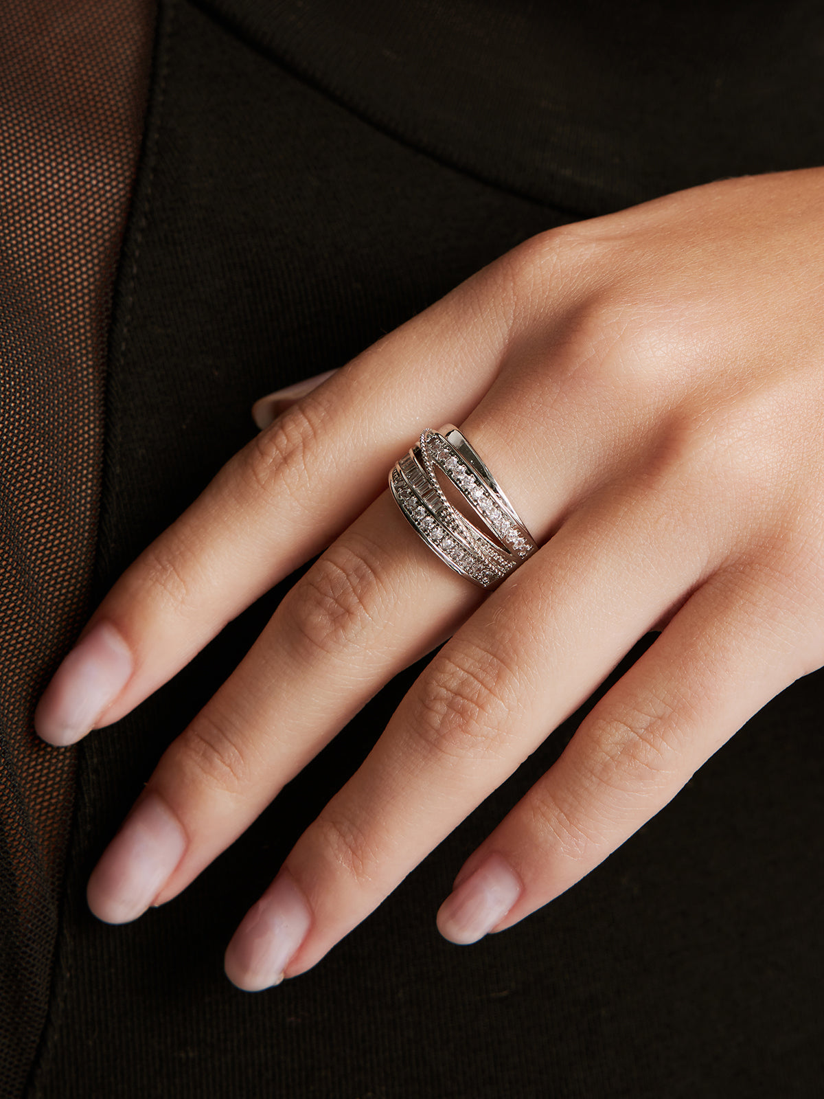 Elegant Multi-Layer Zircon Ring-Chicvia