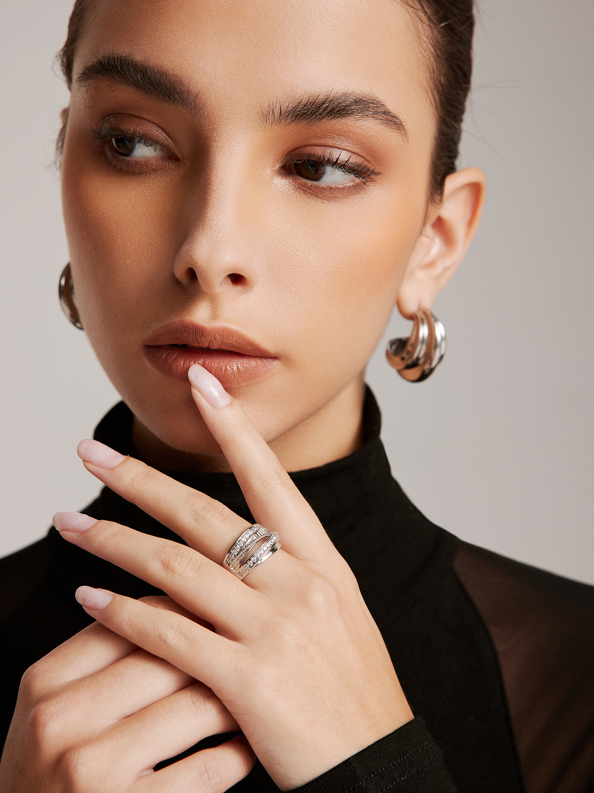 Elegant Multi-Layer Zircon Ring-Chicvia