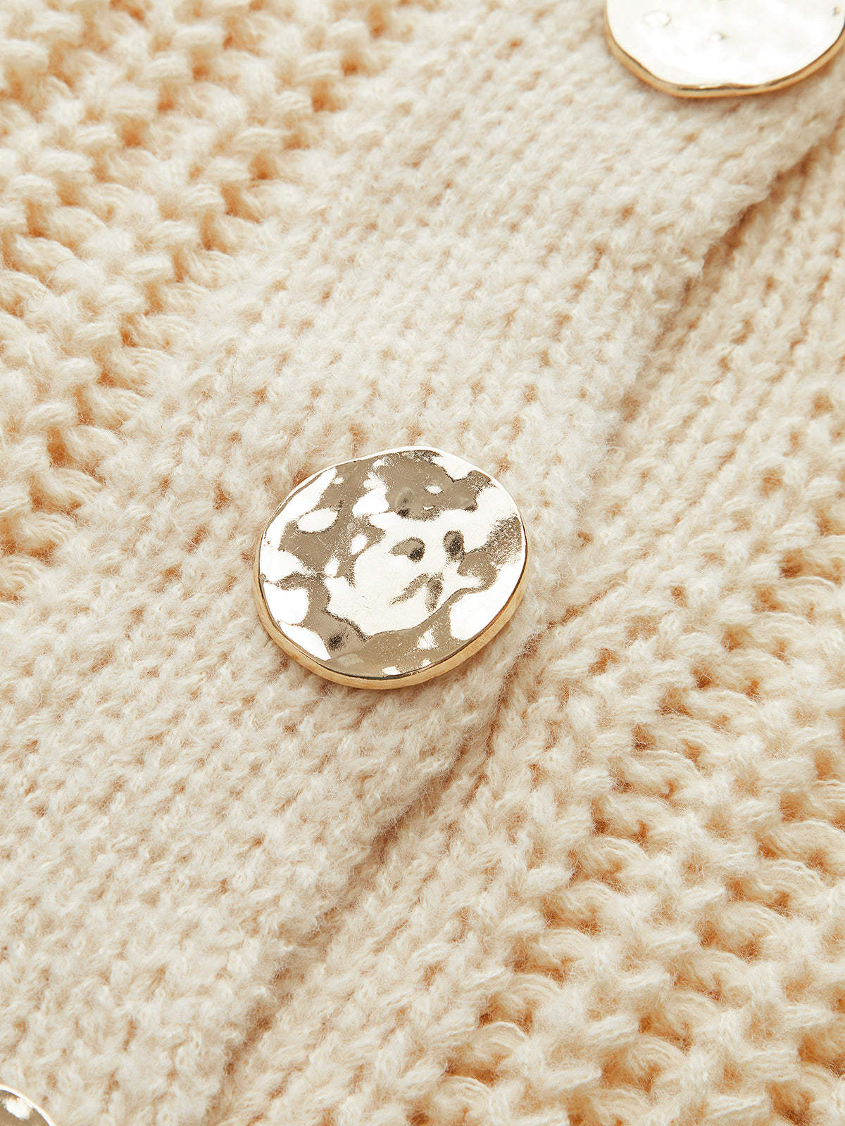 Plain Button Chunky Cardigan-Chicvia