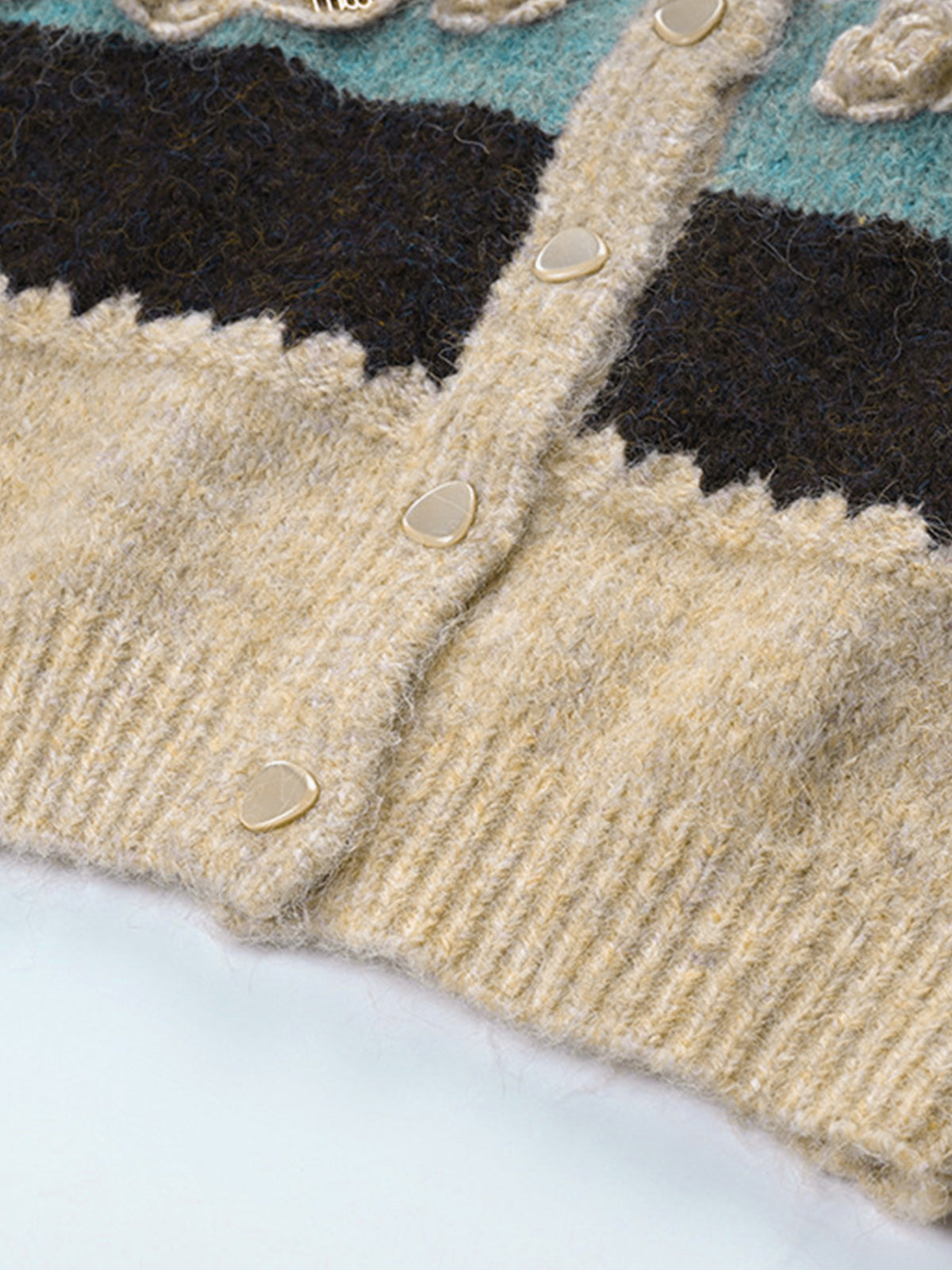 Crochet Floral Color Block Cardigan-Chicvia